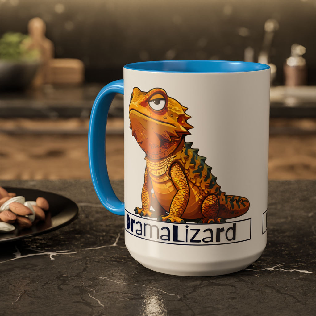 Drama Lizard Coffee Mug — Funny Bearded Dragon Tea Cup (11oz & 15oz)