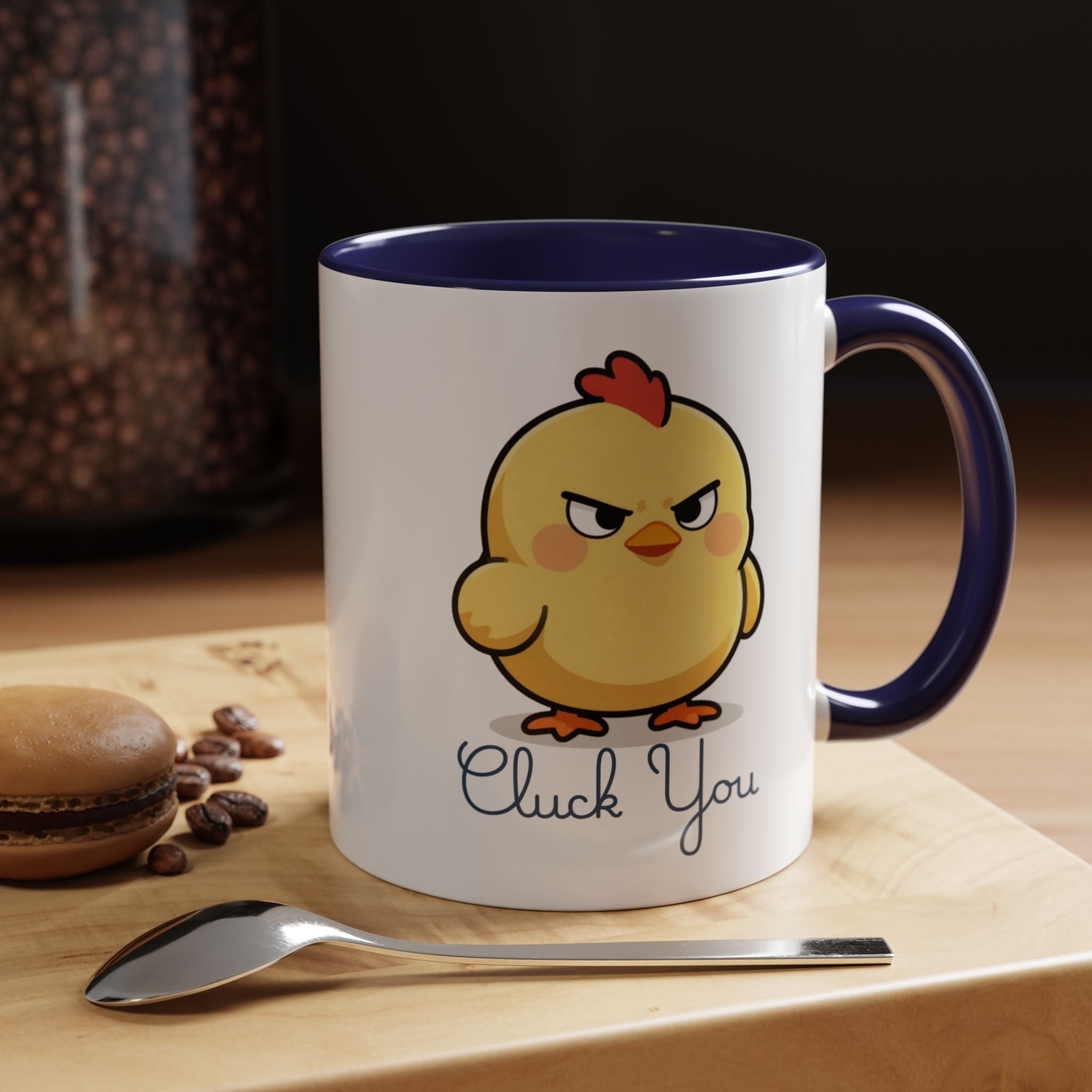 Cute Angry Chick 'Cluck You' Accent Coffee Mug — Funny Chicken Gift (11/15 oz)