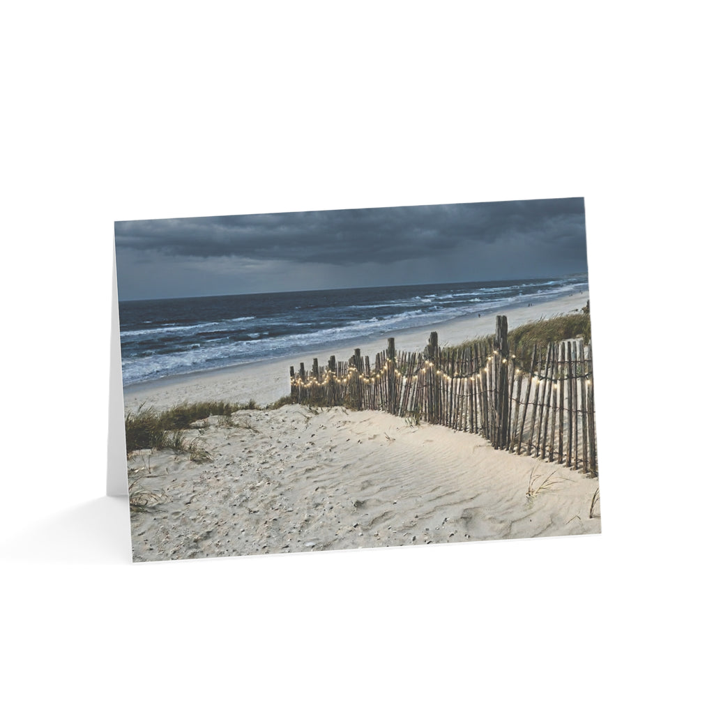 Beach Dunes Greeting Cards — Scenic Ocean Photo Blank Note Cards (1/10/30/50 pcs)