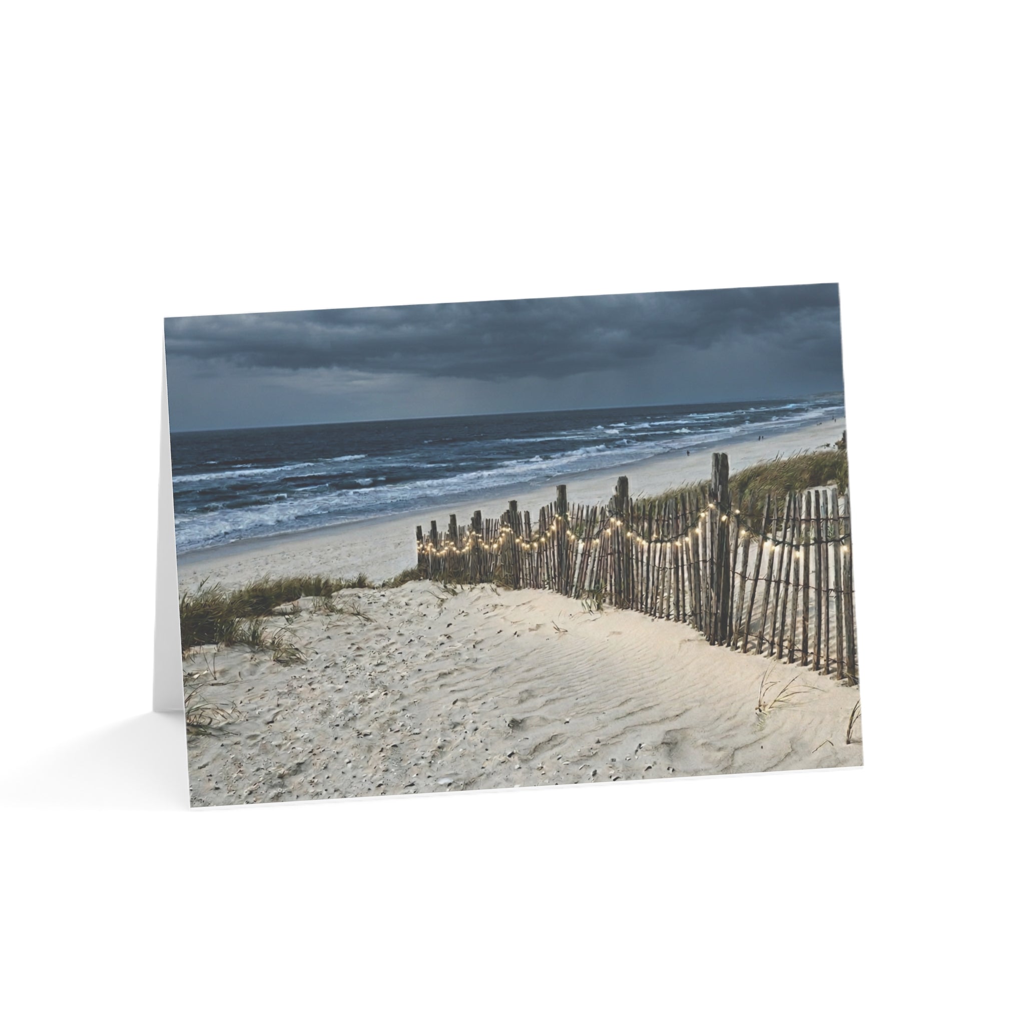 Beach Dunes Greeting Cards — Scenic Ocean Photo Blank Note Cards (1/10/30/50 pcs)