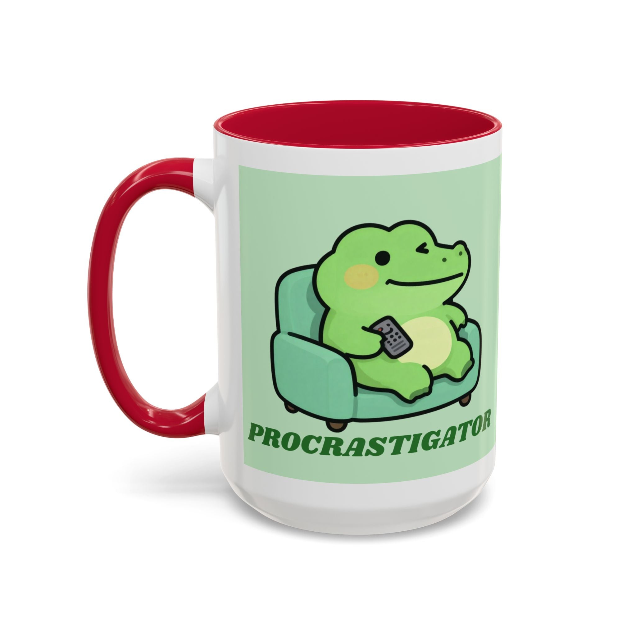 Procrastigator Frog Mug — Cute Cartoon Alligator Coffee Cup (11oz & 15oz)