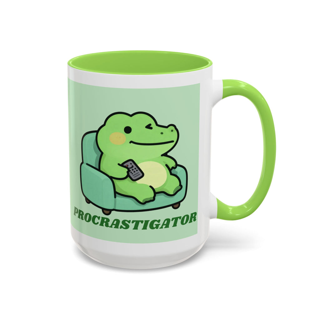 Procrastigator Frog Mug — Cute Cartoon Alligator Coffee Cup (11oz & 15oz)