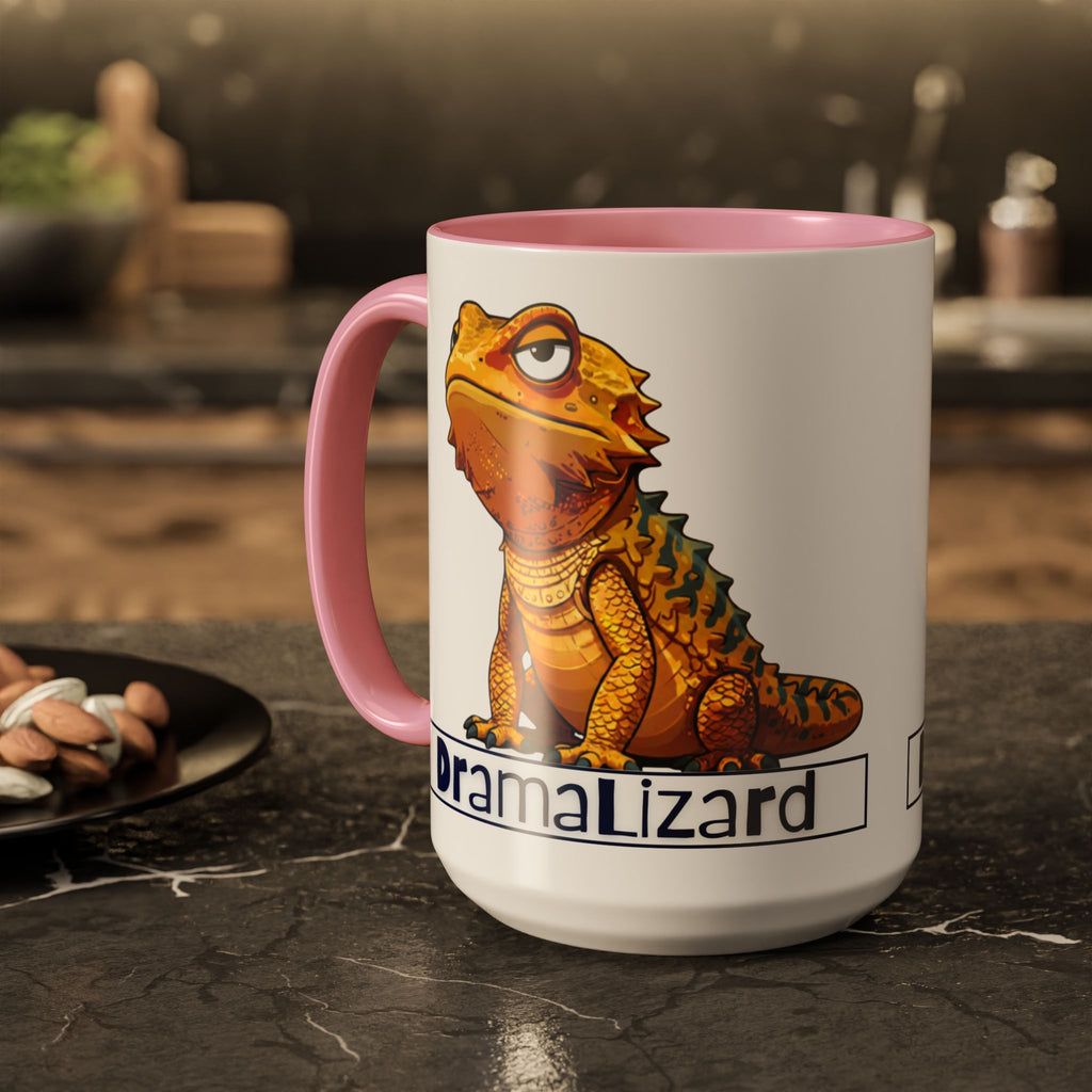 Drama Lizard Coffee Mug — Funny Bearded Dragon Tea Cup (11oz & 15oz)