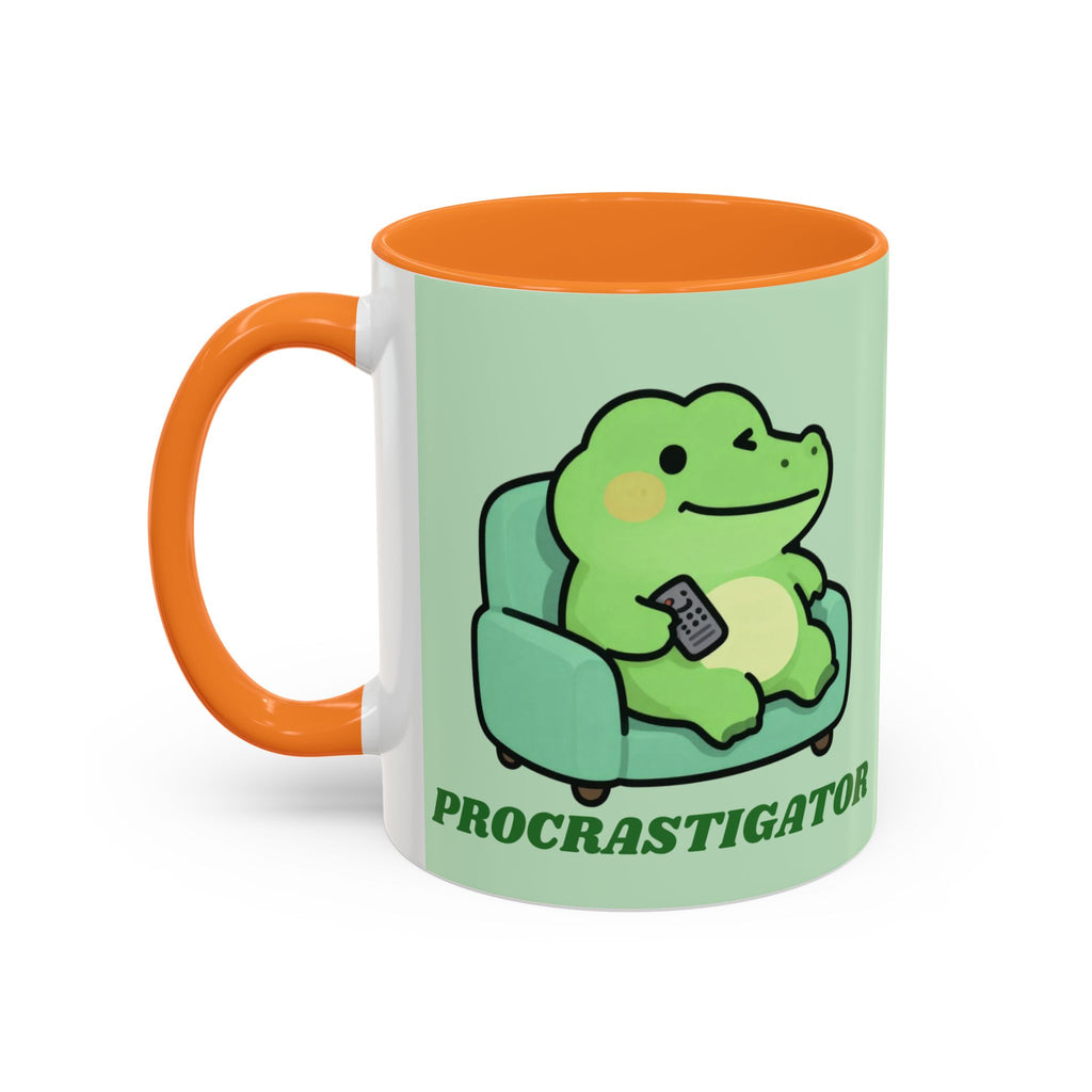 Procrastigator Frog Mug — Cute Cartoon Alligator Coffee Cup (11oz & 15oz)