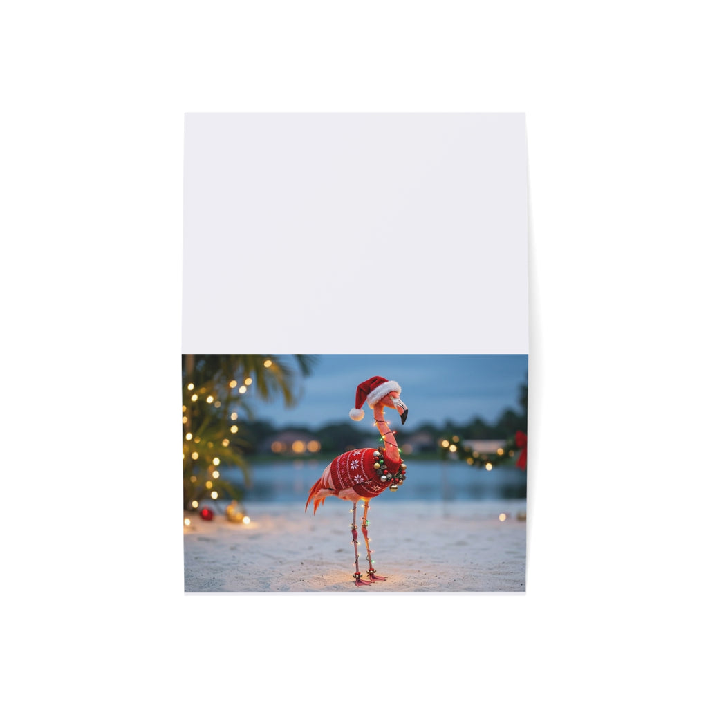 Tropical Flamingo Christmas Greeting Cards — Holiday Cards (1/10/30/50 pcs)