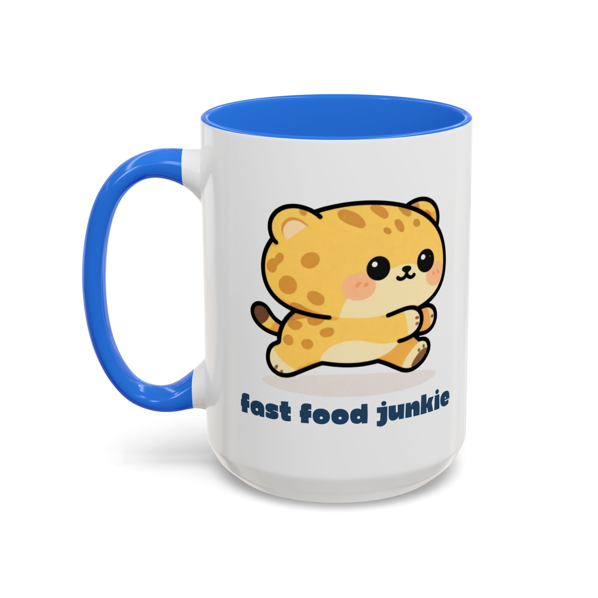 'Fast Food Junkie' Cat Mug — Colorful 11oz & 15oz Ceramic Coffee Cup