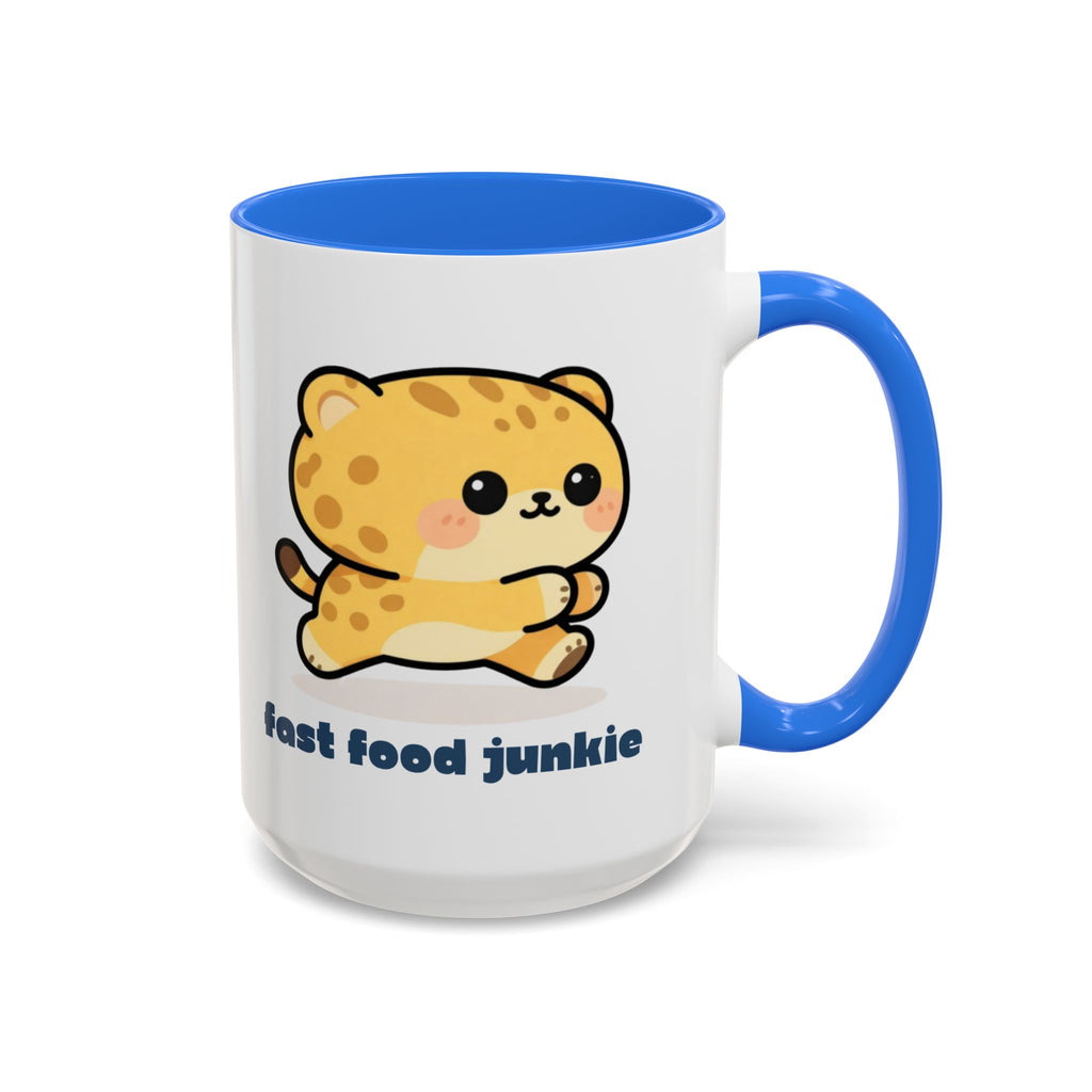 'Fast Food Junkie' Cat Mug — Colorful 11oz & 15oz Ceramic Coffee Cup