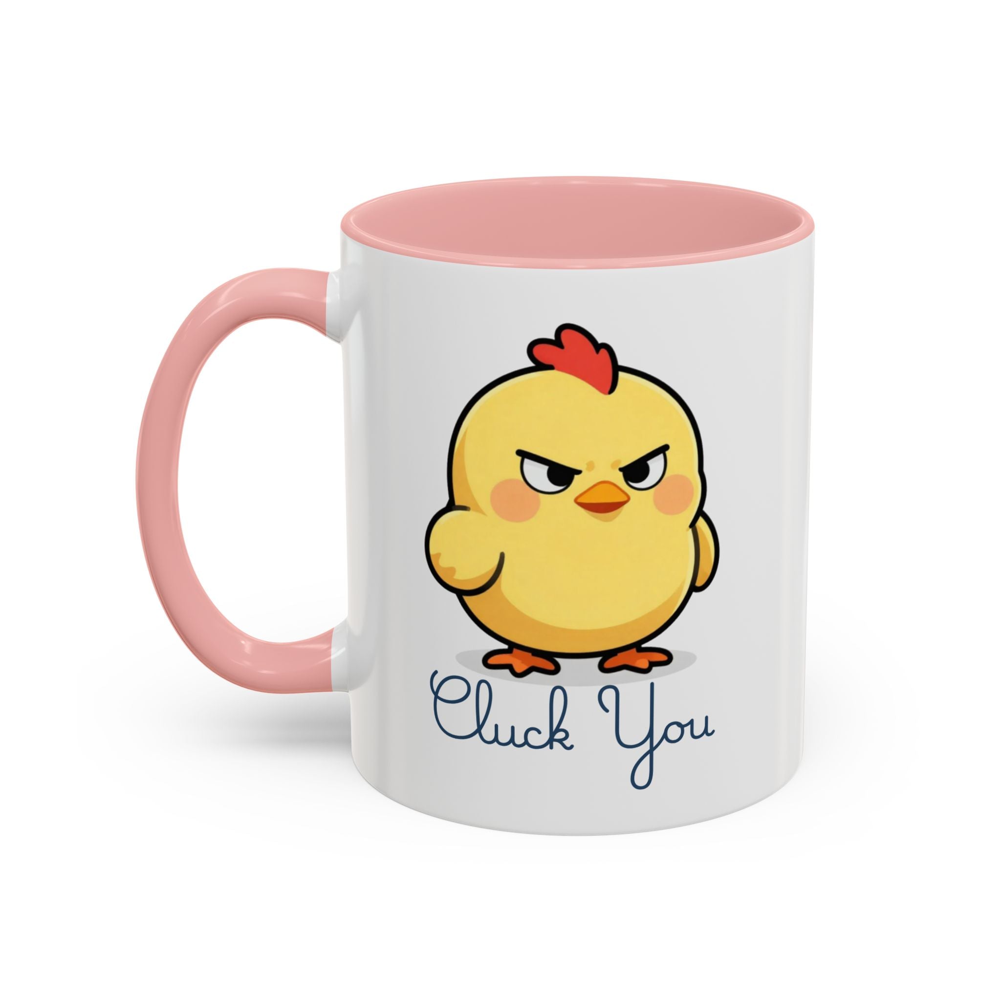 Cute Angry Chick 'Cluck You' Accent Coffee Mug — Funny Chicken Gift (11/15 oz)