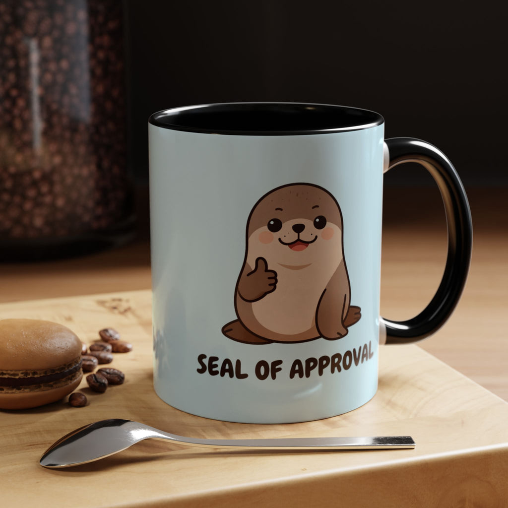 Seal of Approval Coffee Mug — Cute Otter Accent Mug (11/15oz)