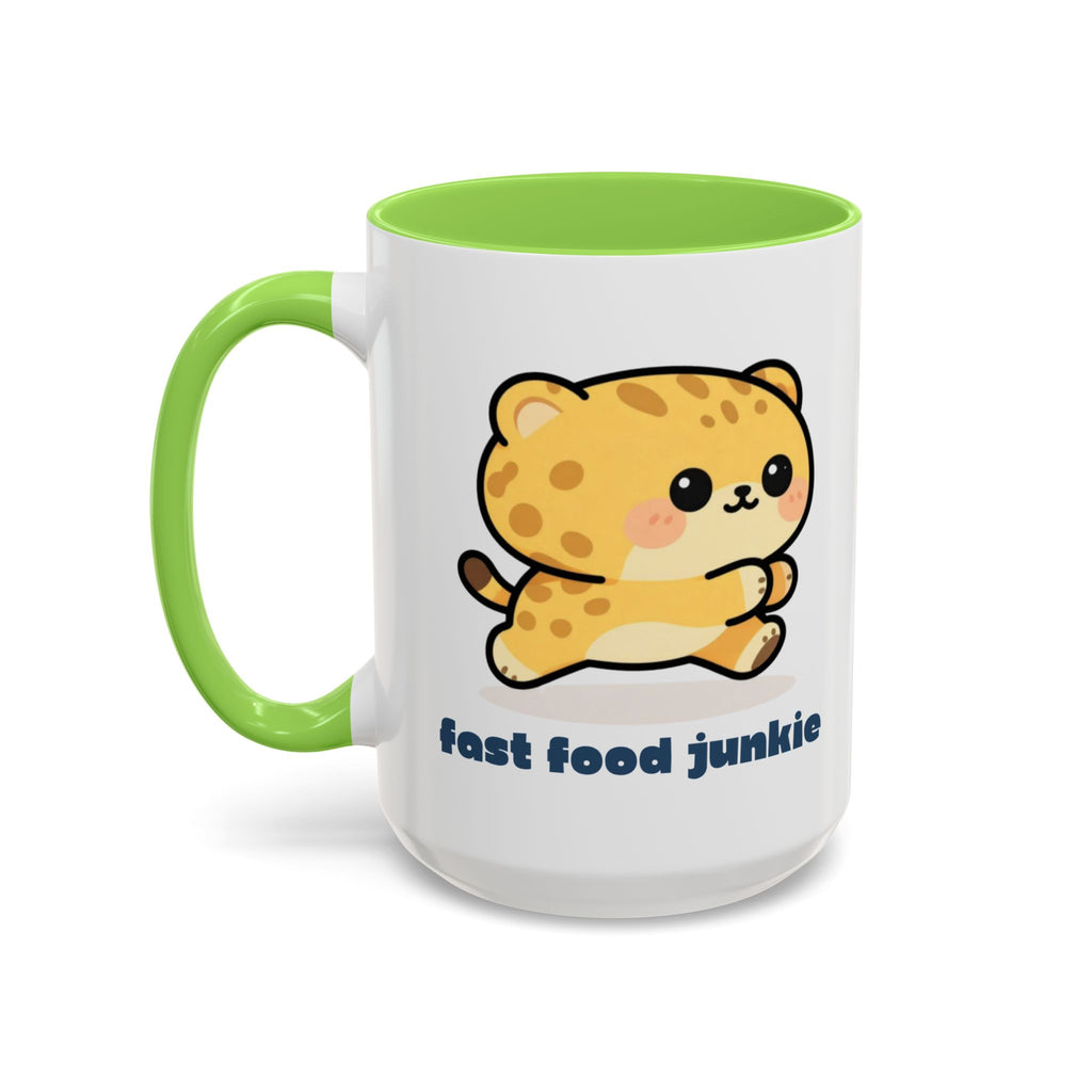 'Fast Food Junkie' Cat Mug — Colorful 11oz & 15oz Ceramic Coffee Cup