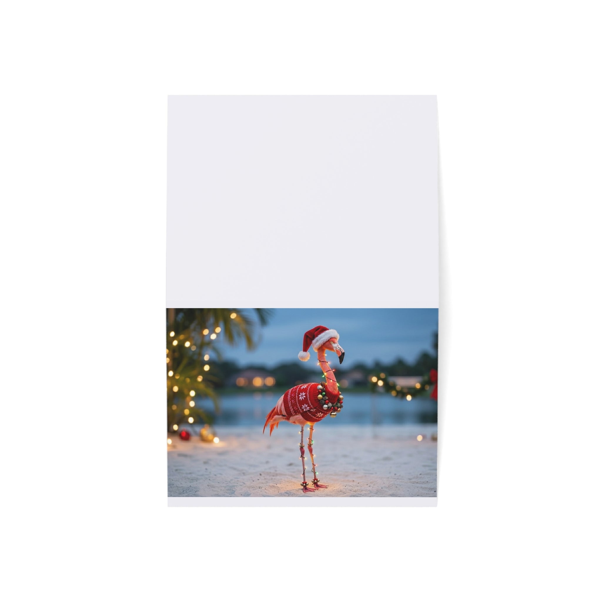 Tropical Flamingo Christmas Greeting Cards — Holiday Cards (1/10/30/50 pcs)