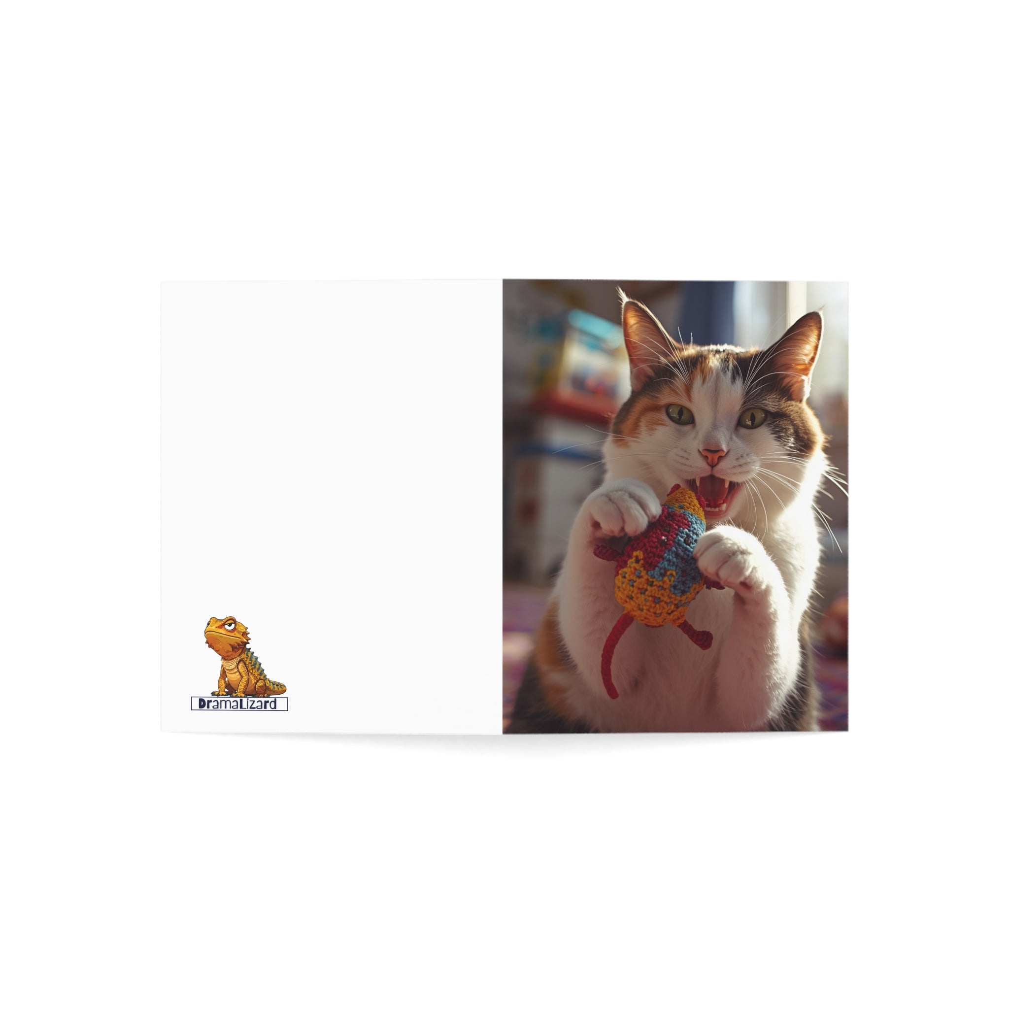 Cat Playing with Toy Greeting Cards — Blank Inside (1/10/30/50 pcs)