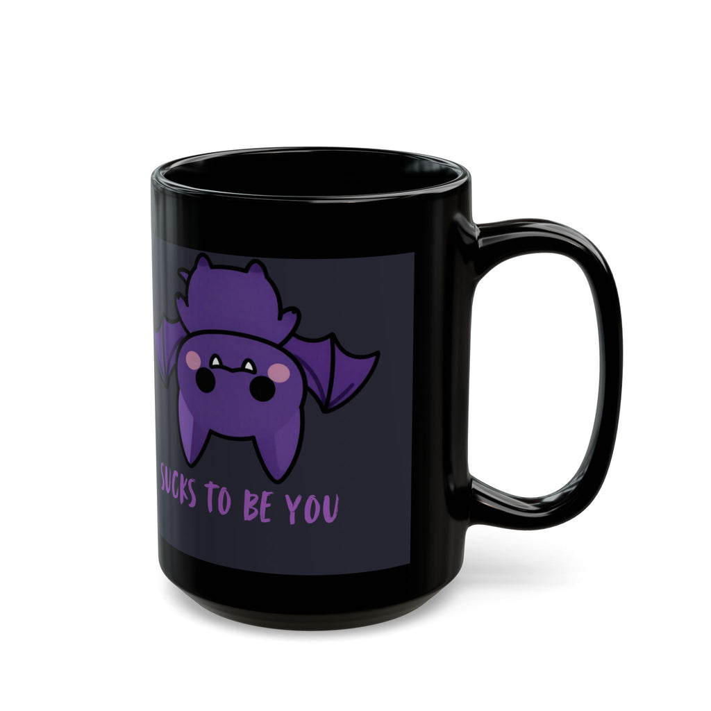 Cute Purple Bat Mug – "Sucks To Be You" Funny Gothic Coffee Cup