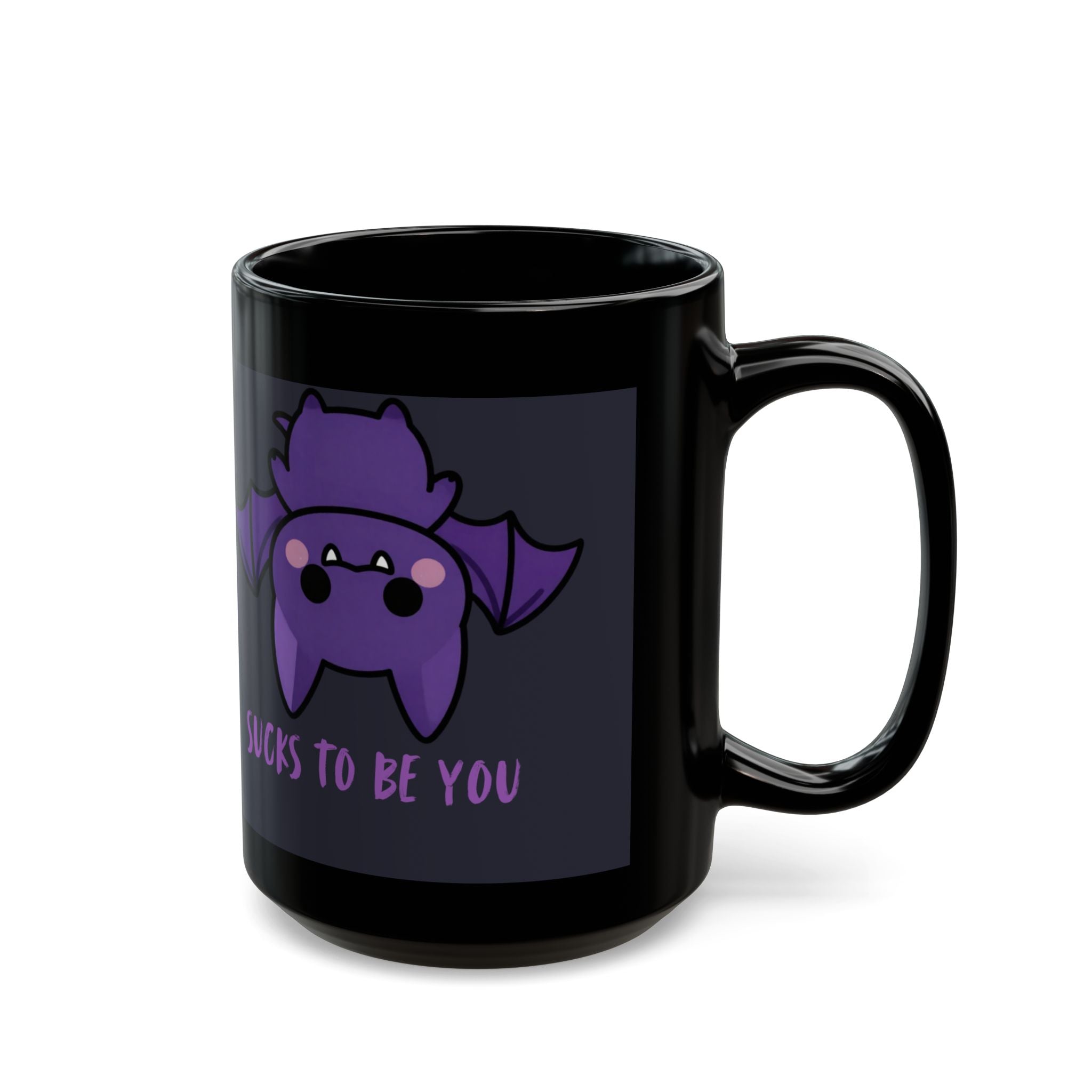 Cute Purple Bat Mug – "Sucks To Be You" Funny Gothic Coffee Cup
