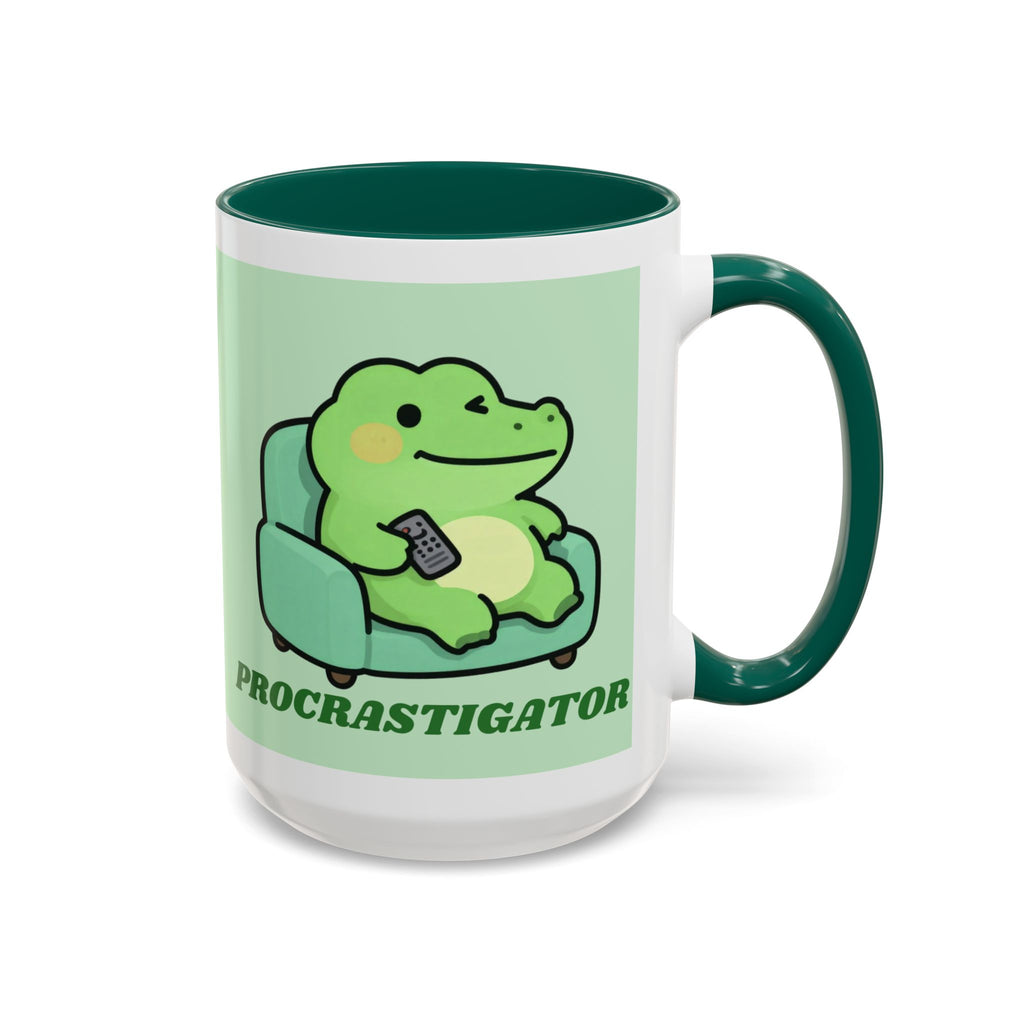 Procrastigator Frog Mug — Cute Cartoon Alligator Coffee Cup (11oz & 15oz)