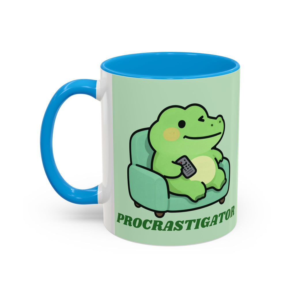 Procrastigator Frog Mug — Cute Cartoon Alligator Coffee Cup (11oz & 15oz)
