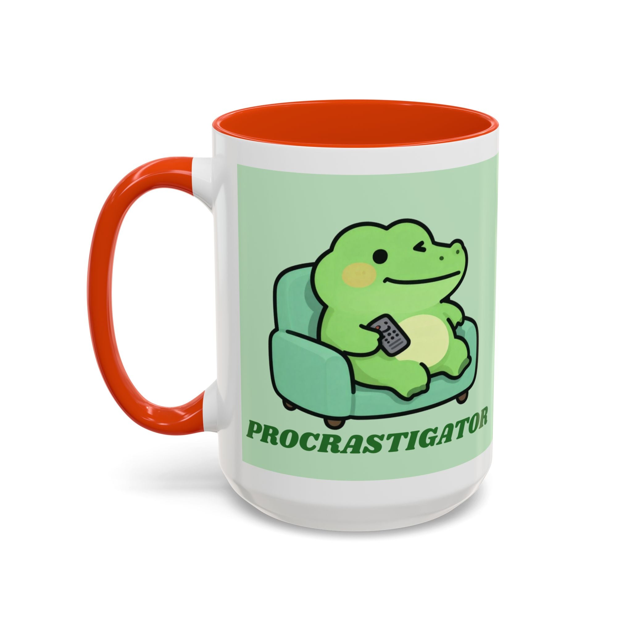 Procrastigator Frog Mug — Cute Cartoon Alligator Coffee Cup (11oz & 15oz)