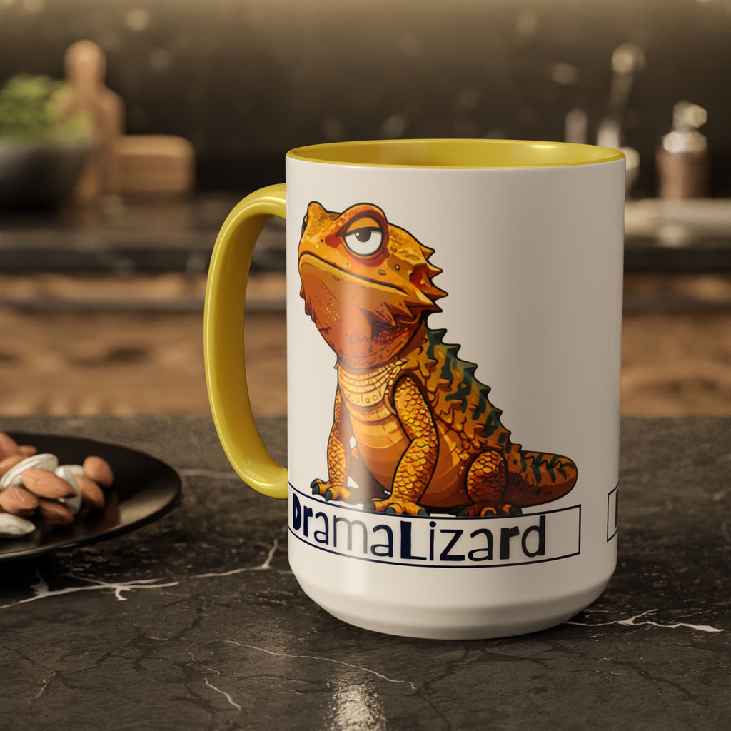Drama Lizard Coffee Mug — Funny Bearded Dragon Tea Cup (11oz & 15oz)