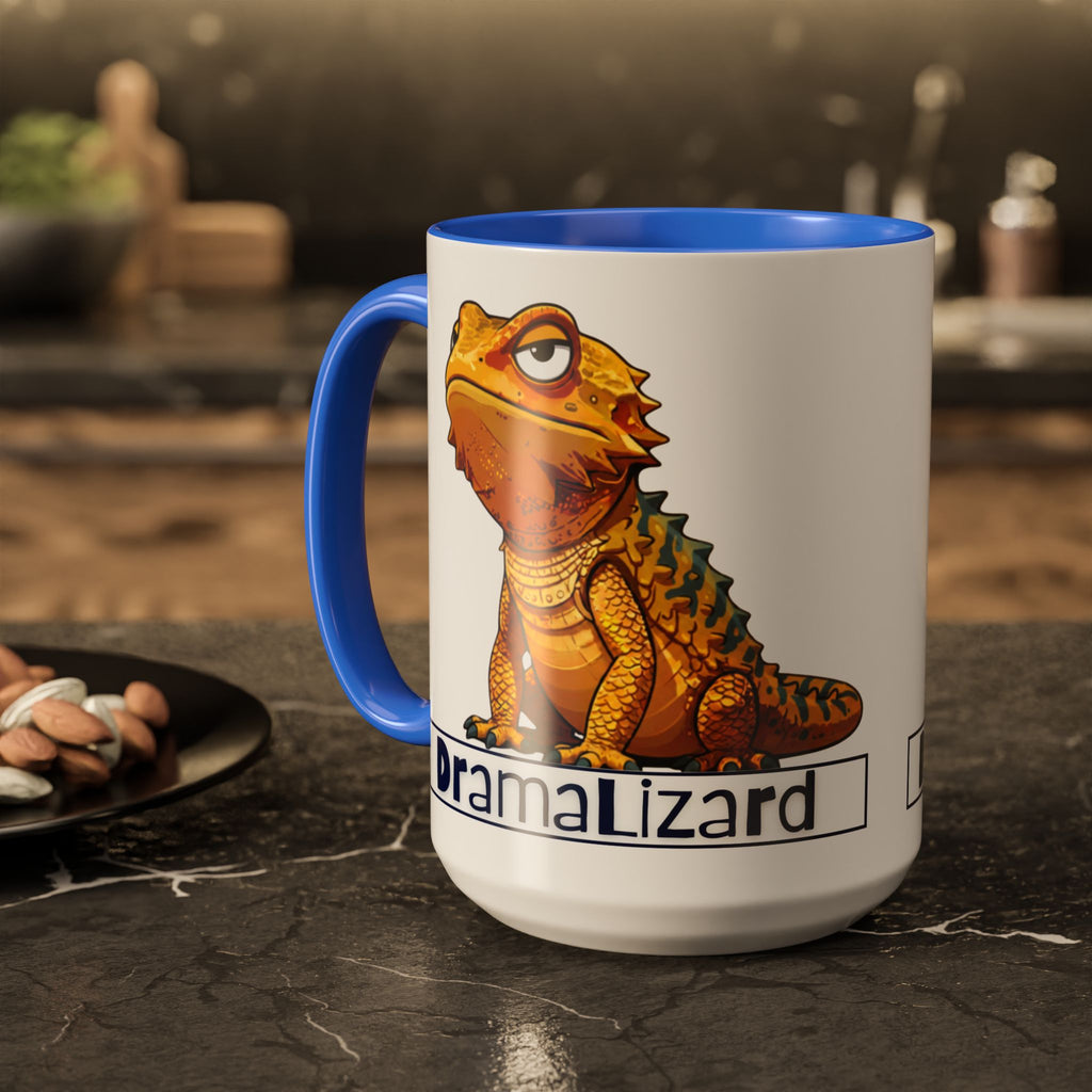 Drama Lizard Coffee Mug — Funny Bearded Dragon Tea Cup (11oz & 15oz)