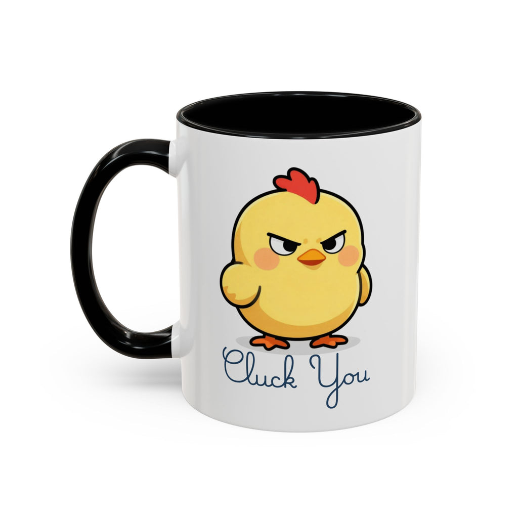 Cute Angry Chick 'Cluck You' Accent Coffee Mug — Funny Chicken Gift (11/15 oz)