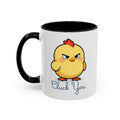 Cute Angry Chick 'Cluck You' Accent Coffee Mug — Funny Chicken Gift (11/15 oz)