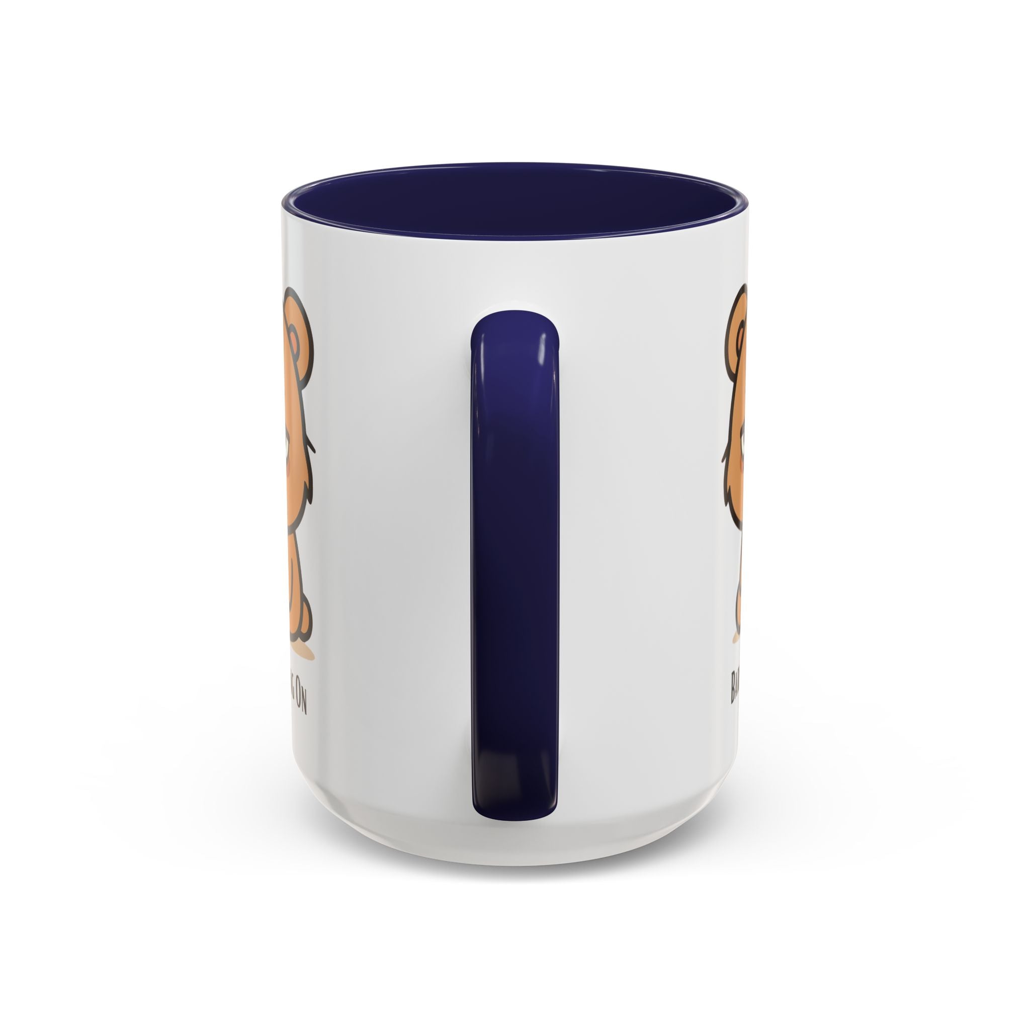 Barely Hanging On Bear Accent Coffee Mug – Cute Tired Bear 11/15oz