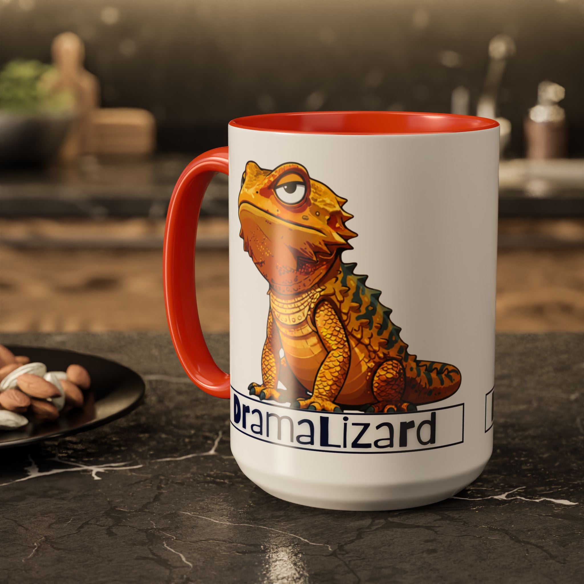 Drama Lizard Coffee Mug — Funny Bearded Dragon Tea Cup (11oz & 15oz)