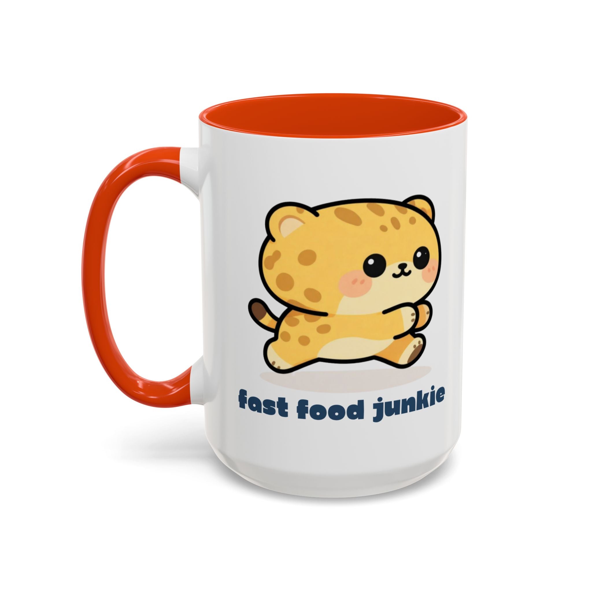 'Fast Food Junkie' Cat Mug — Colorful 11oz & 15oz Ceramic Coffee Cup