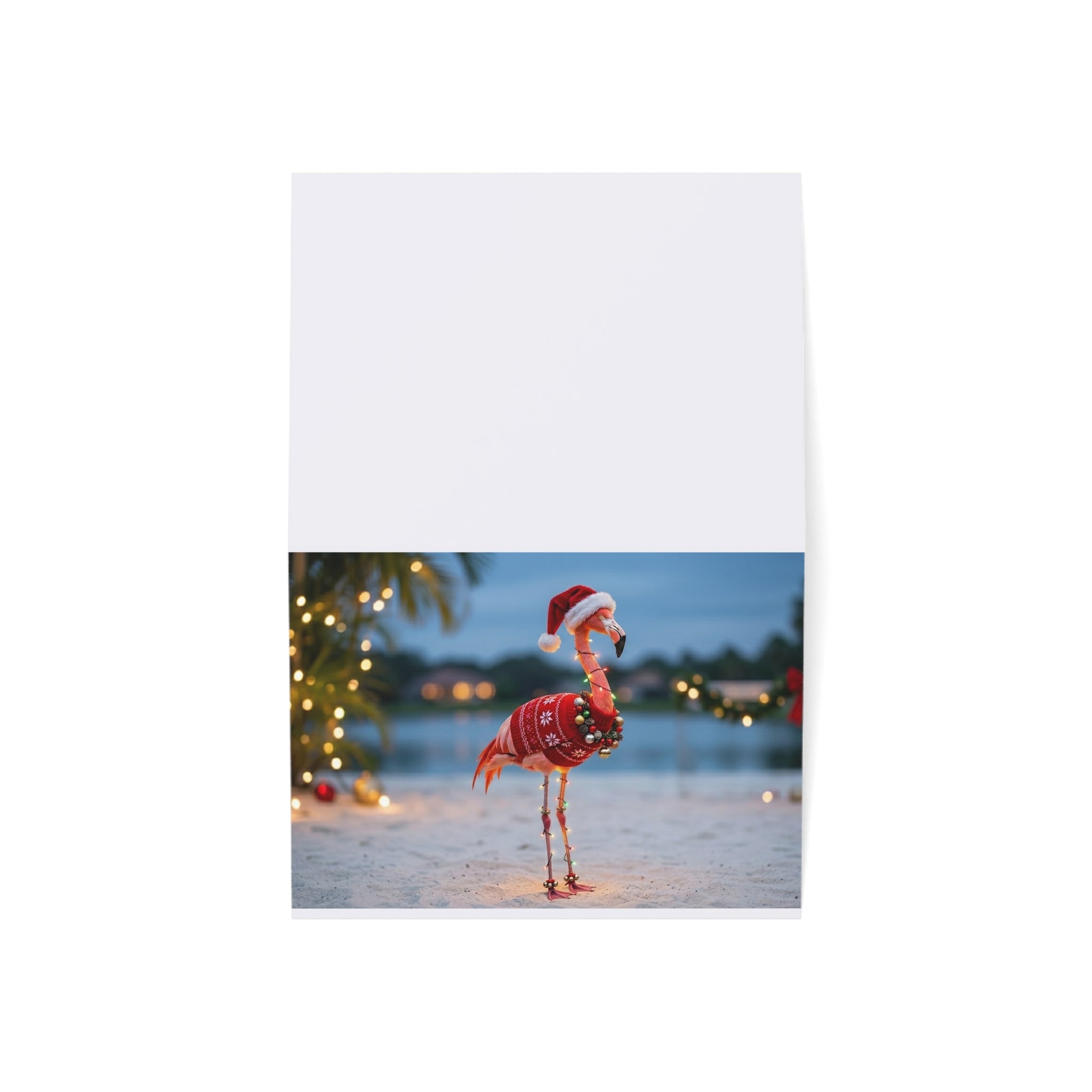 Tropical Flamingo Christmas Greeting Cards — Holiday Cards (1/10/30/50 pcs)