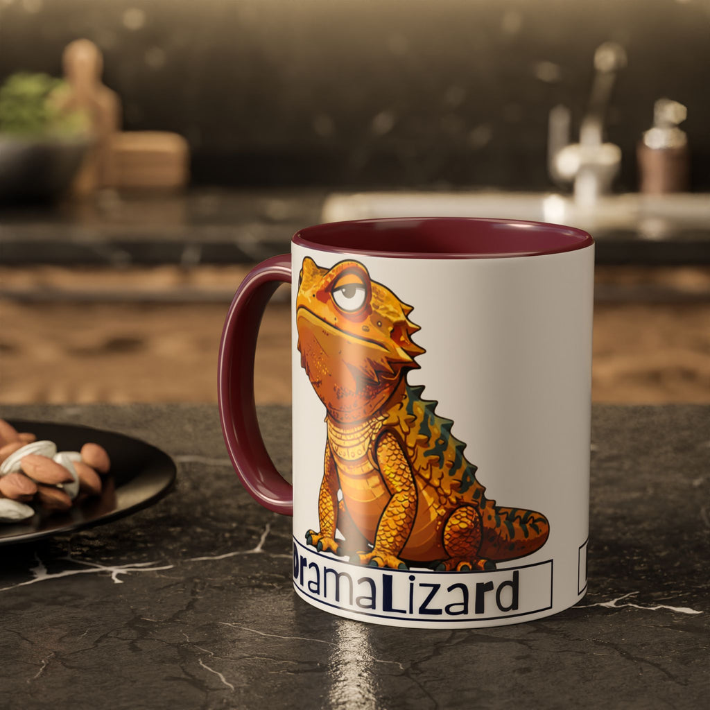 Drama Lizard Coffee Mug — Funny Bearded Dragon Tea Cup (11oz & 15oz)