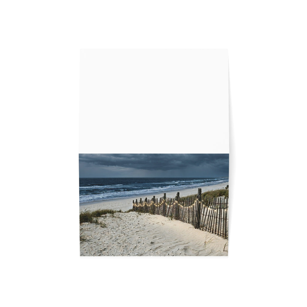 Beach Dunes Greeting Cards — Scenic Ocean Photo Blank Note Cards (1/10/30/50 pcs)