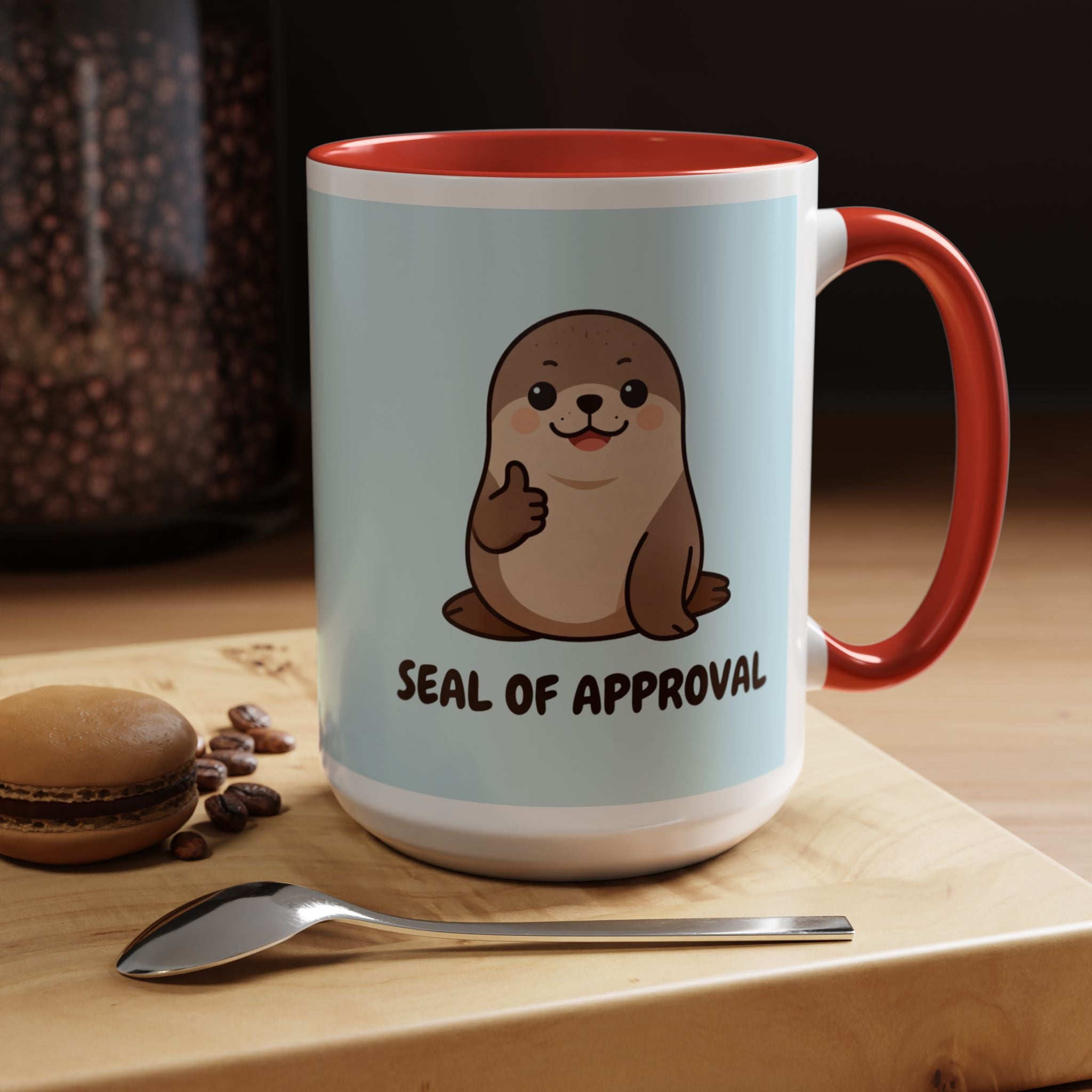 Seal of Approval Coffee Mug — Cute Otter Accent Mug (11/15oz)