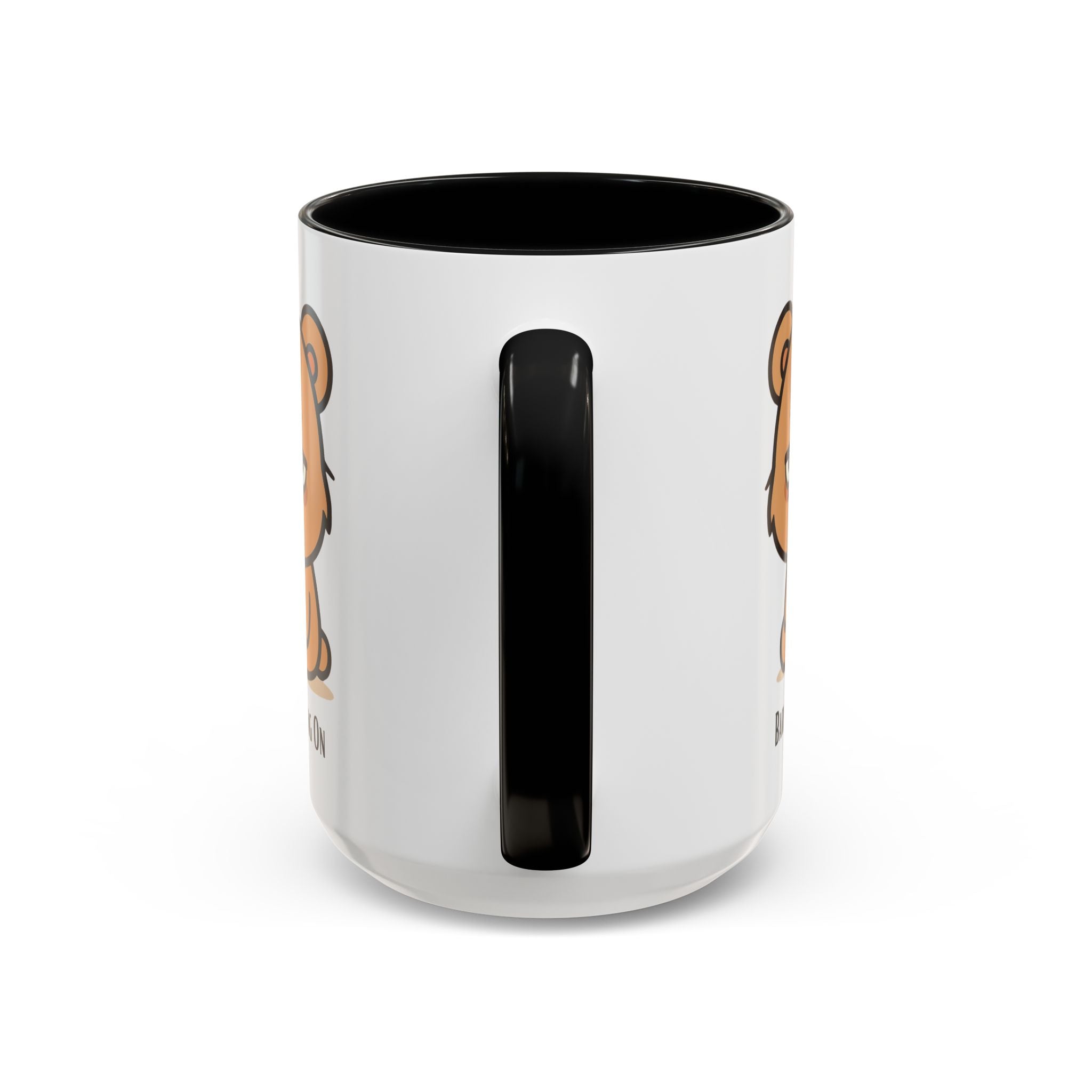 Barely Hanging On Bear Accent Coffee Mug – Cute Tired Bear 11/15oz