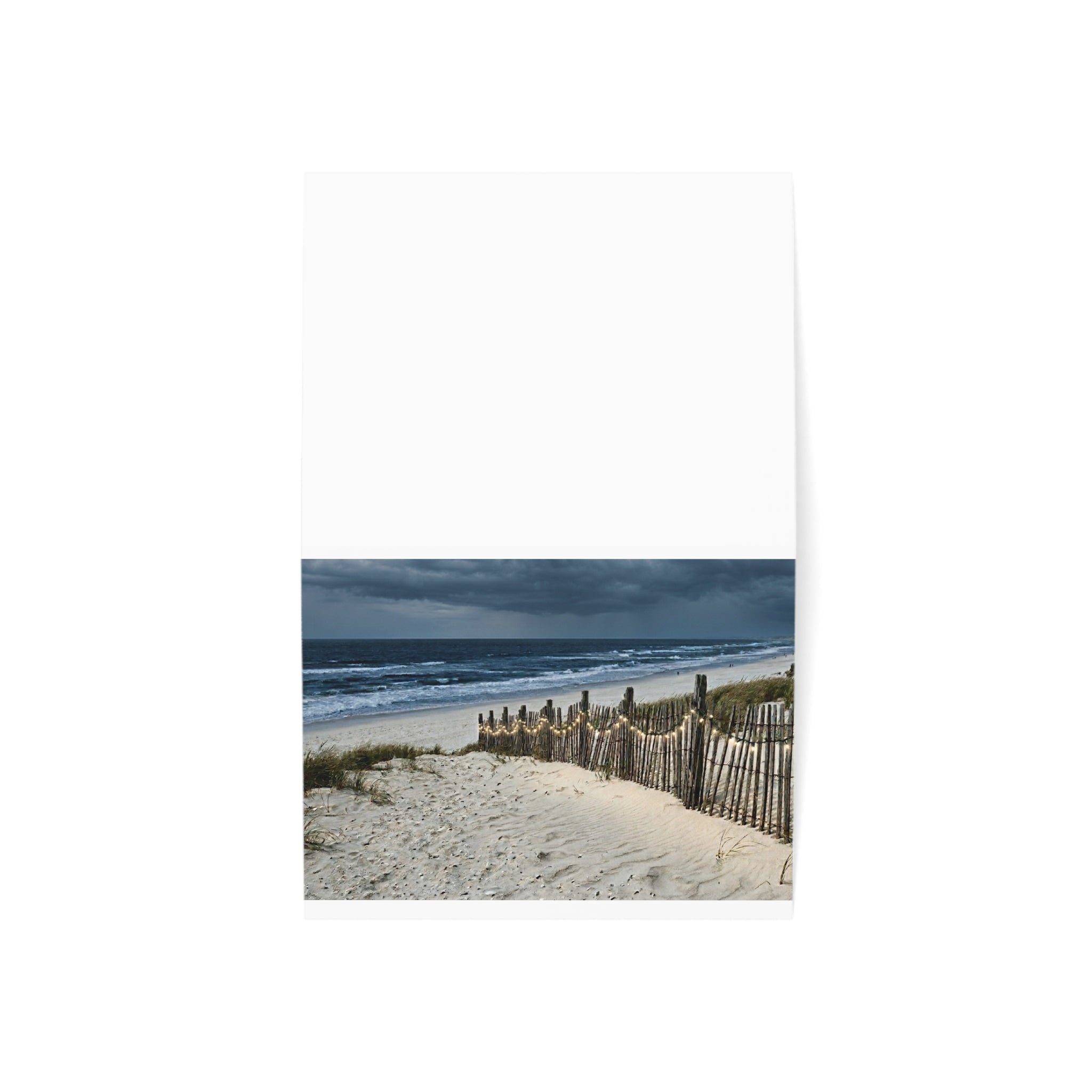 Beach Dunes Greeting Cards — Scenic Ocean Photo Blank Note Cards (1/10/30/50 pcs)