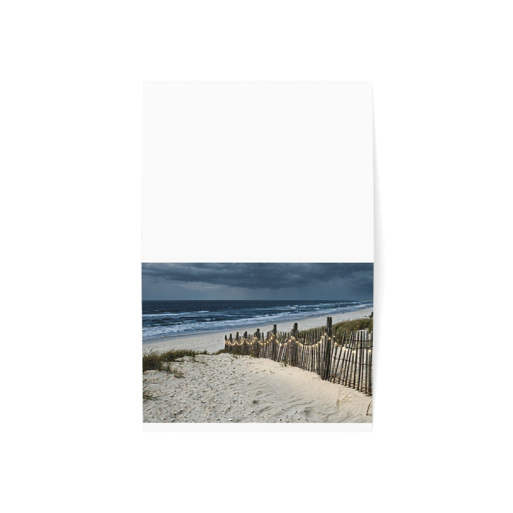 Beach Dunes Greeting Cards — Scenic Ocean Photo Blank Note Cards (1/10/30/50 pcs)