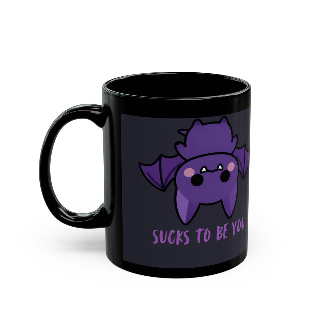 Cute Purple Bat Mug – "Sucks To Be You" Funny Gothic Coffee Cup