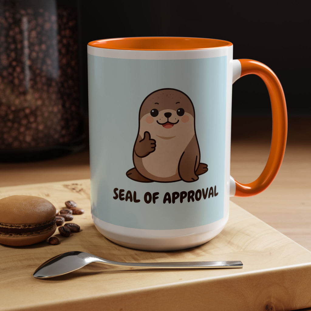 Seal of Approval Coffee Mug — Cute Otter Accent Mug (11/15oz)