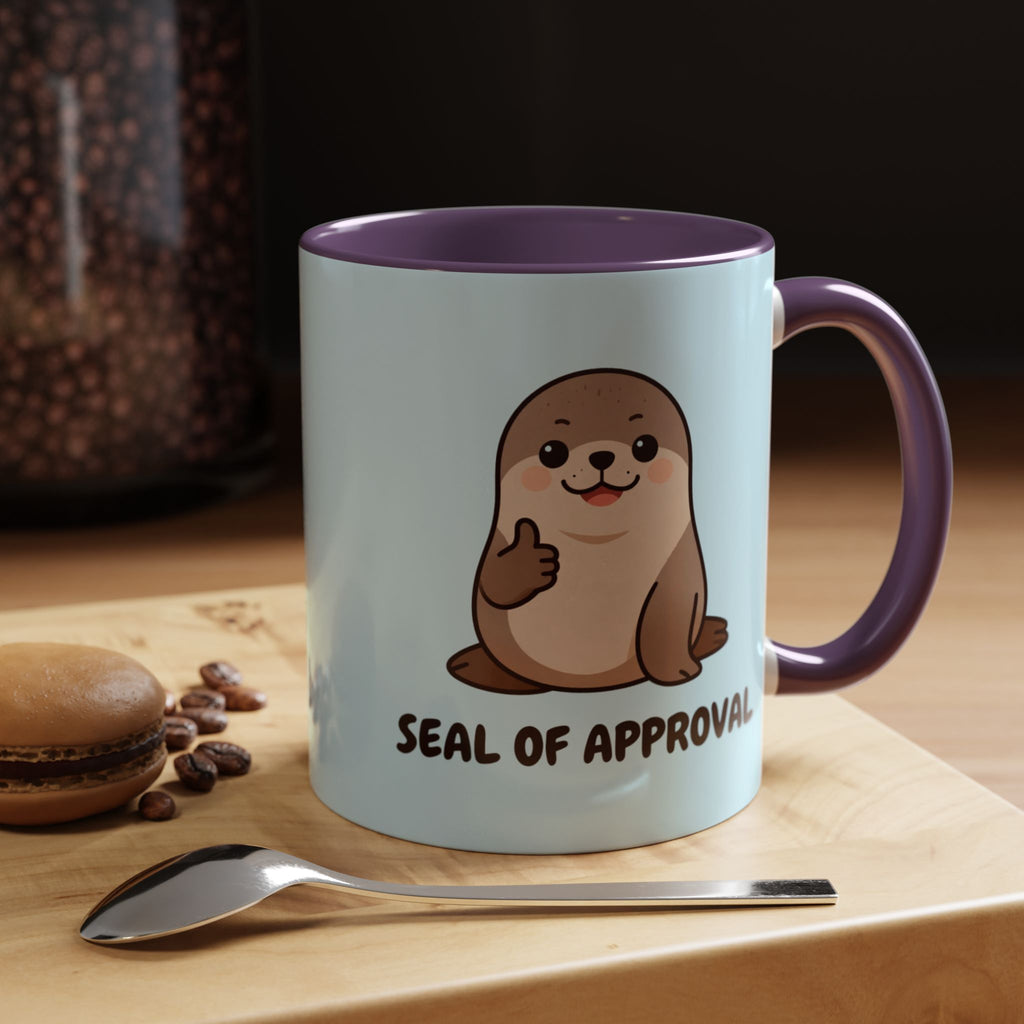 Seal of Approval Coffee Mug — Cute Otter Accent Mug (11/15oz)