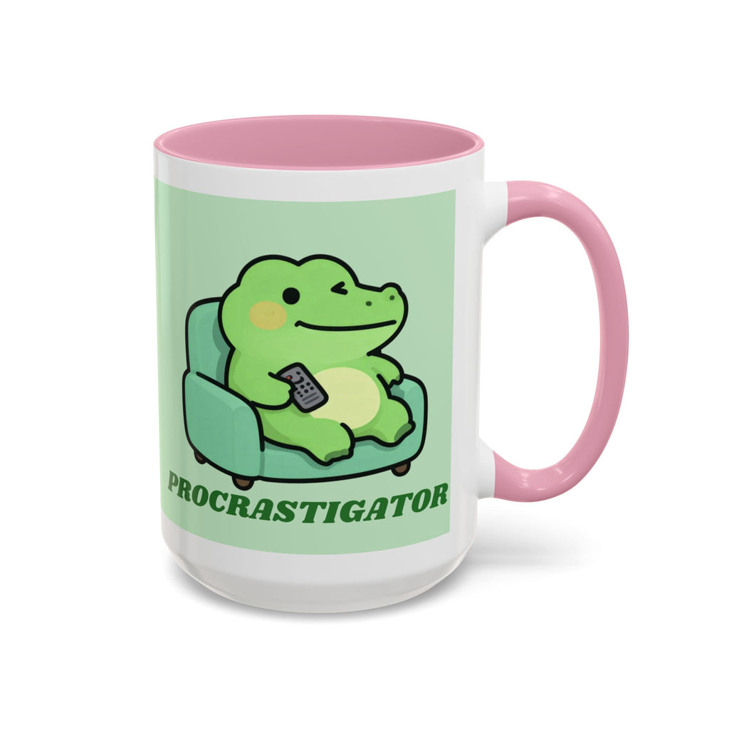 Procrastigator Frog Mug — Cute Cartoon Alligator Coffee Cup (11oz & 15oz)