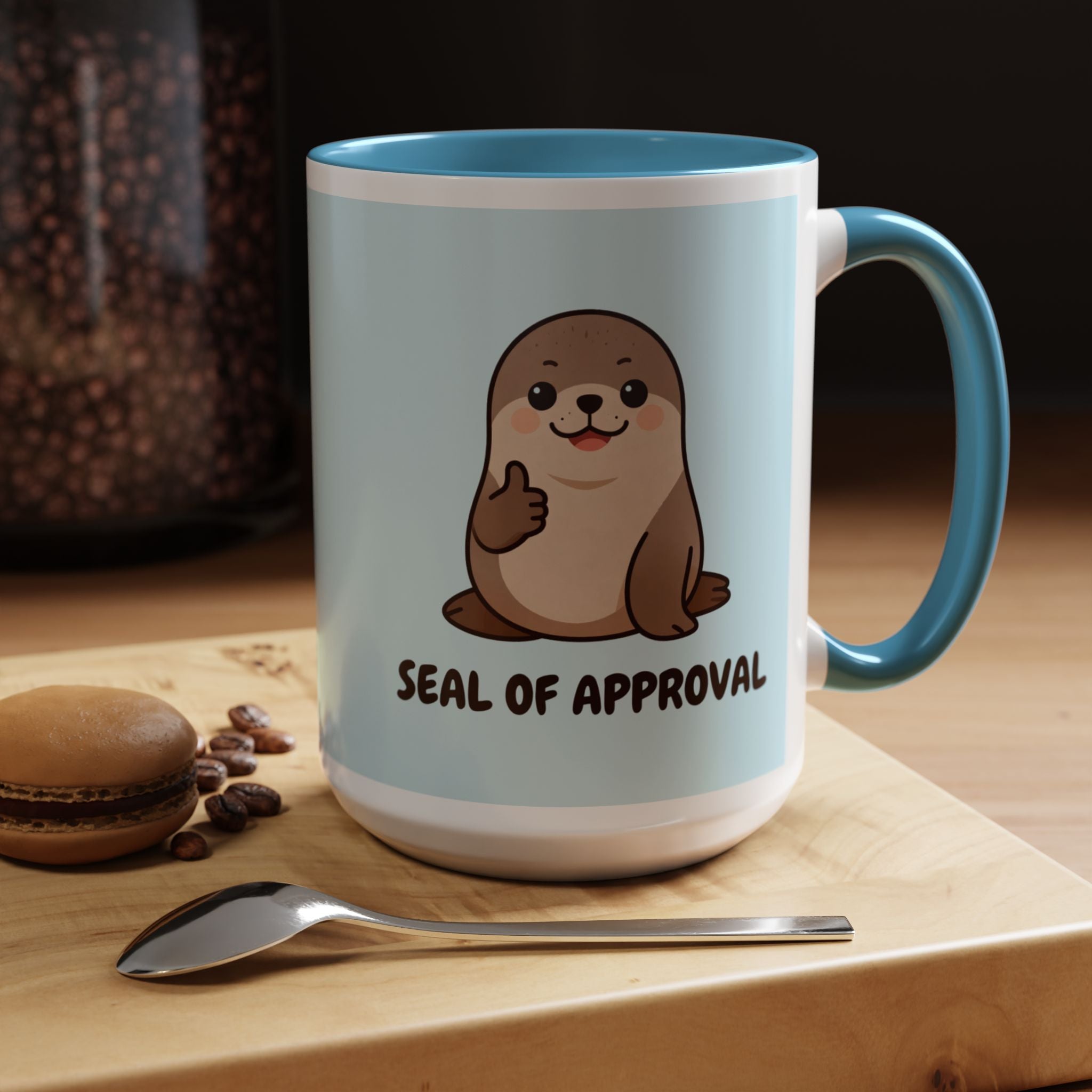 Seal of Approval Coffee Mug — Cute Otter Accent Mug (11/15oz)