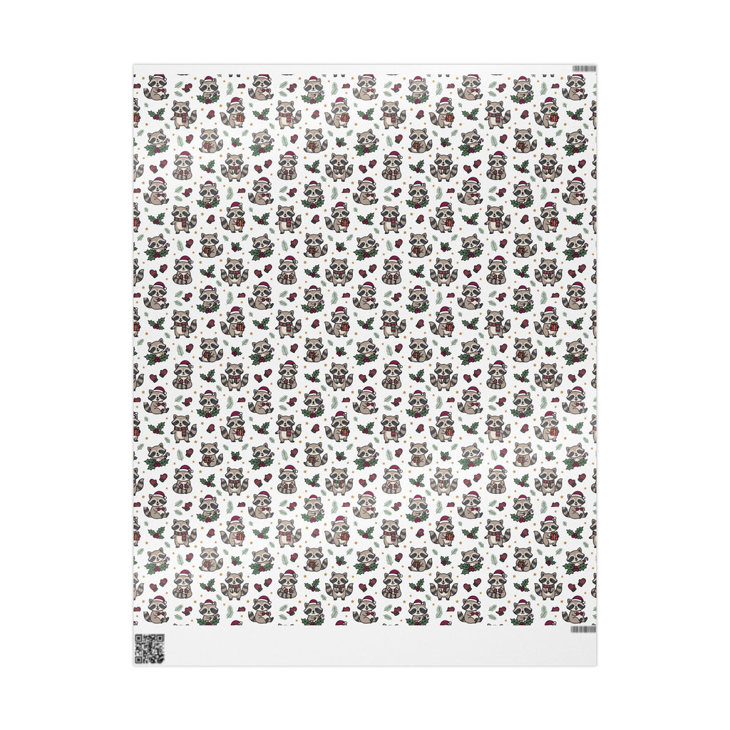 Christmas Raccoon Wrapping Paper — Cute Holiday Dog Pattern Gift Wrap