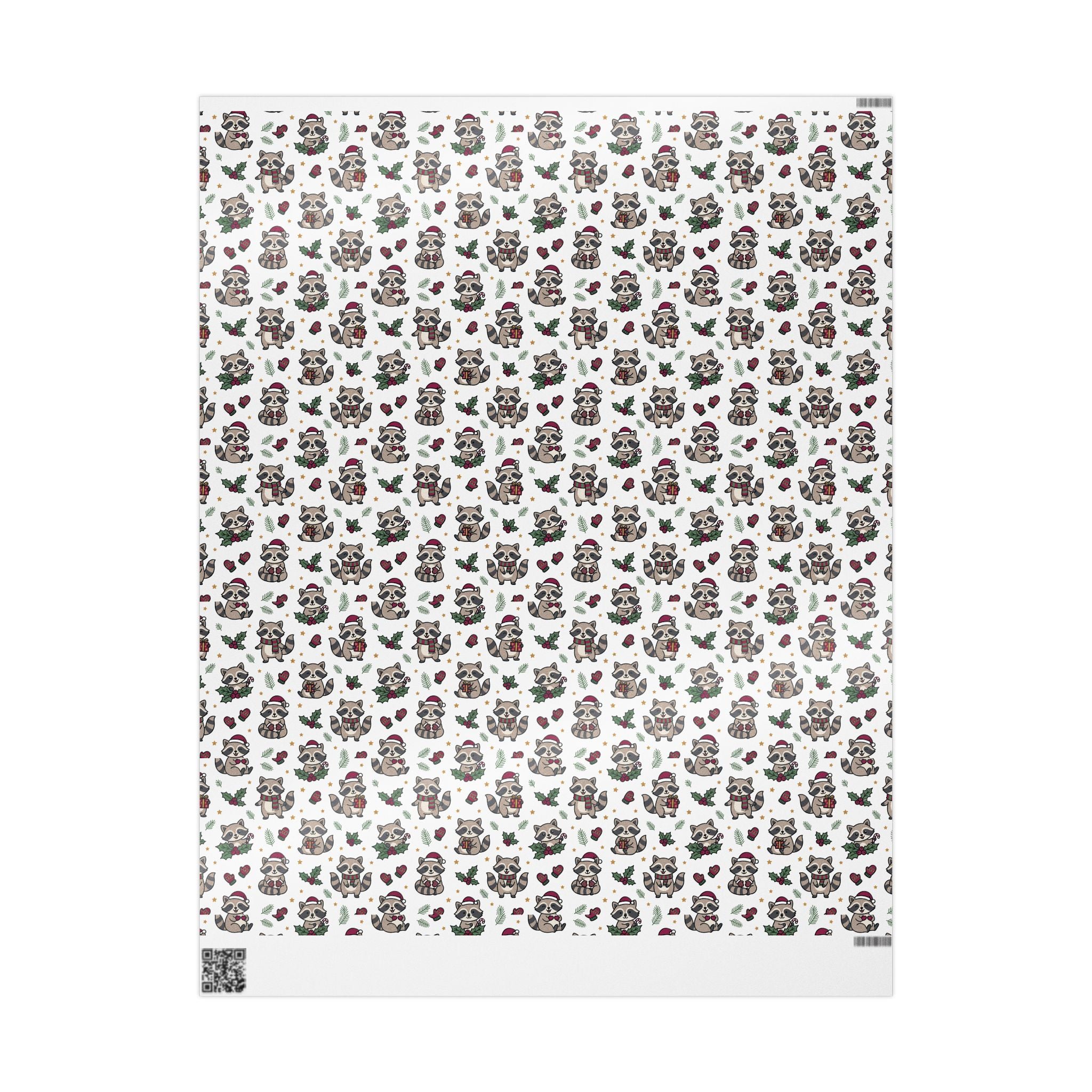 Christmas Raccoon Wrapping Paper — Cute Holiday Dog Pattern Gift Wrap
