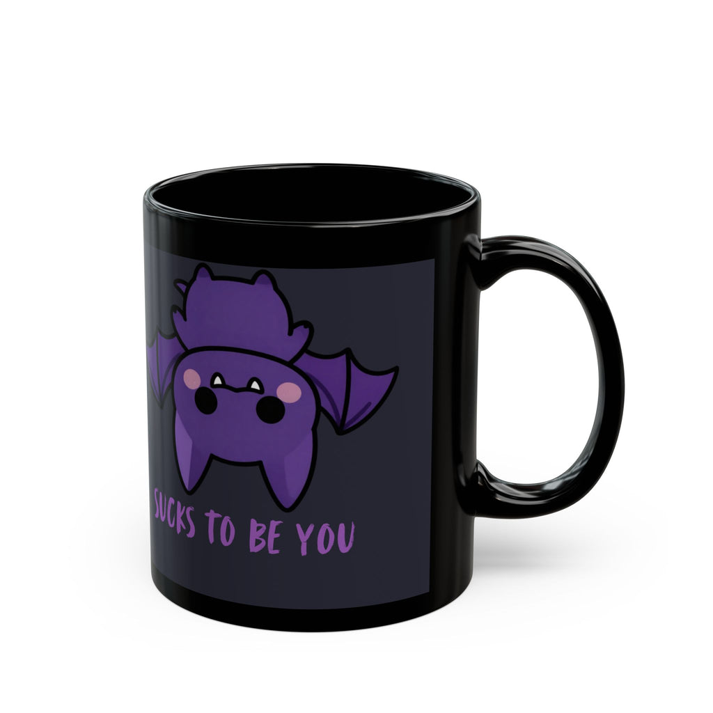 Cute Purple Bat Mug – "Sucks To Be You" Funny Gothic Coffee Cup