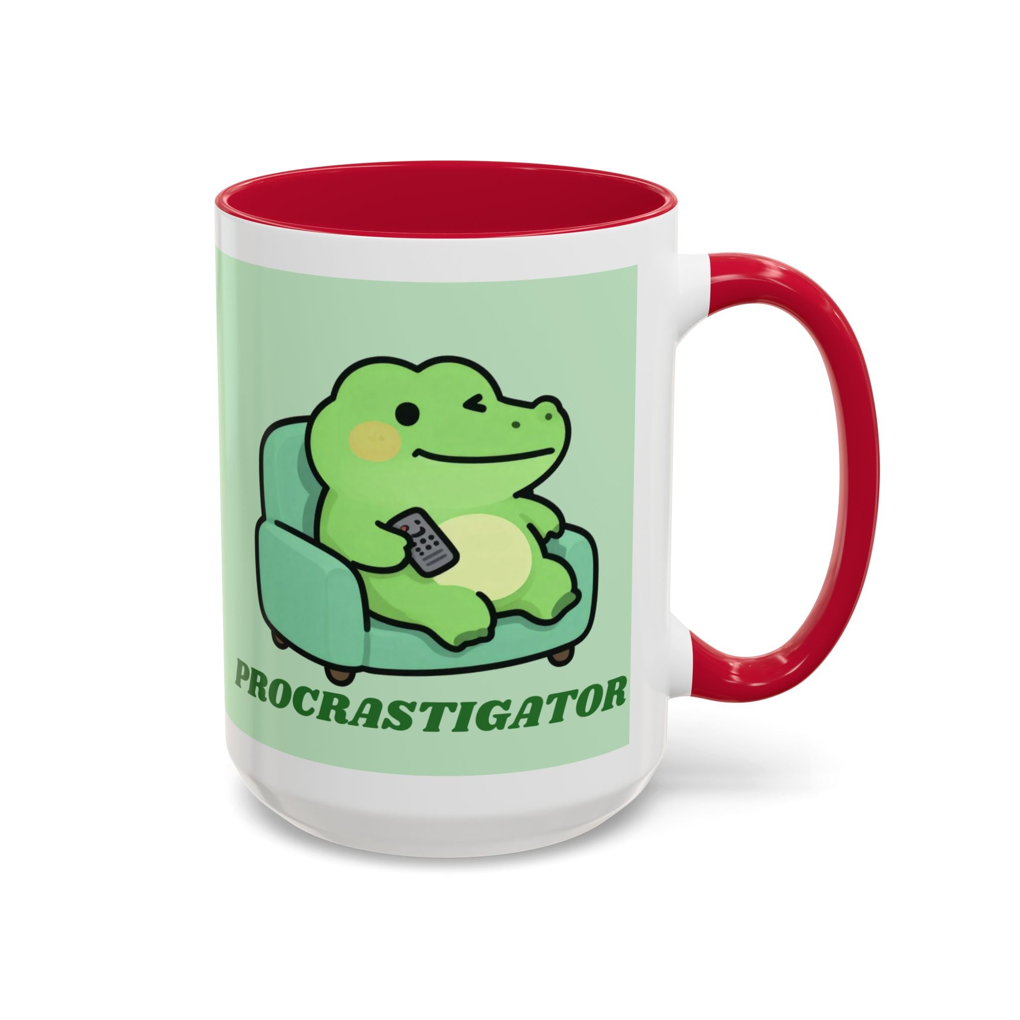 Procrastigator Frog Mug — Cute Cartoon Alligator Coffee Cup (11oz & 15oz)
