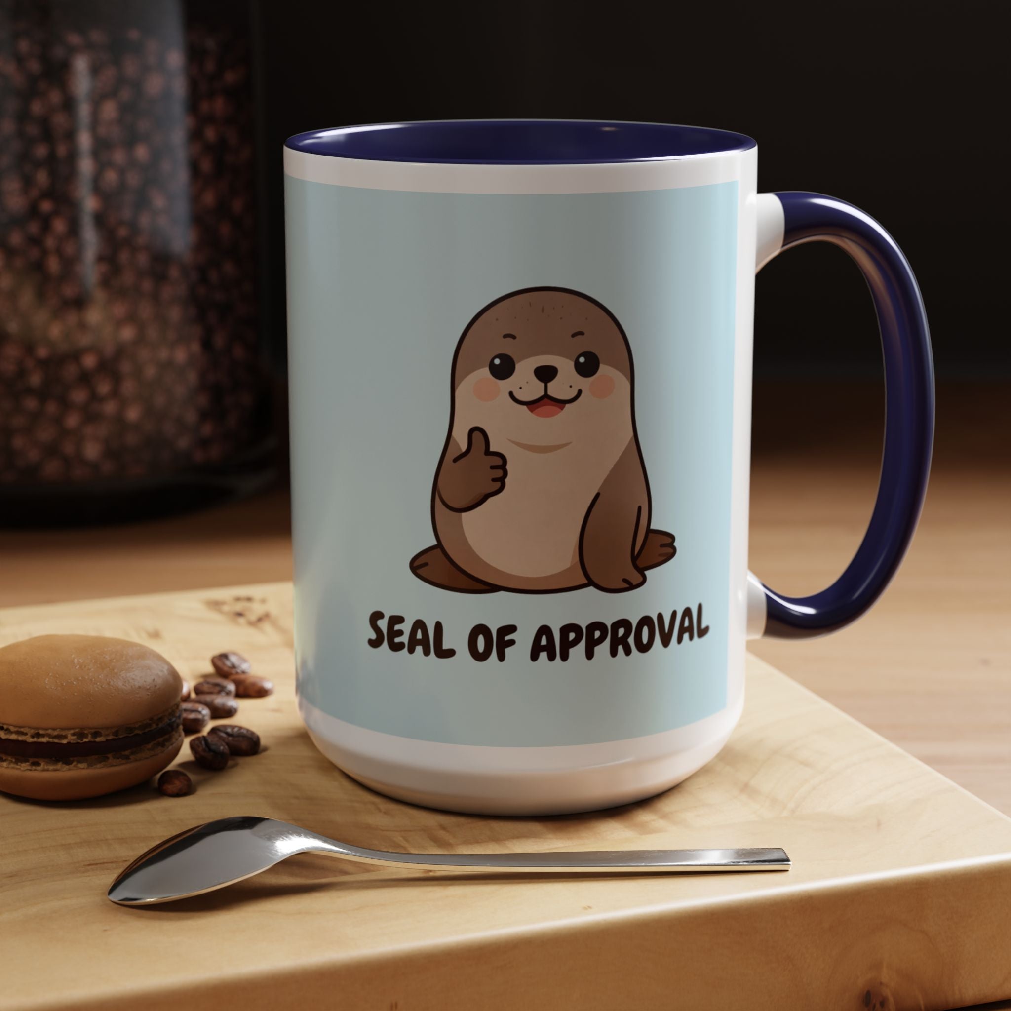 Seal of Approval Coffee Mug — Cute Otter Accent Mug (11/15oz)