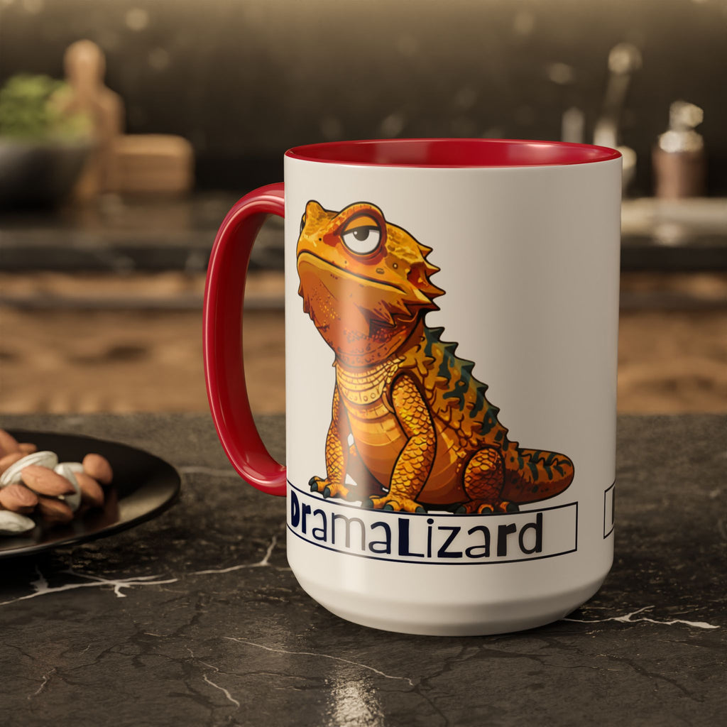 Drama Lizard Coffee Mug — Funny Bearded Dragon Tea Cup (11oz & 15oz)