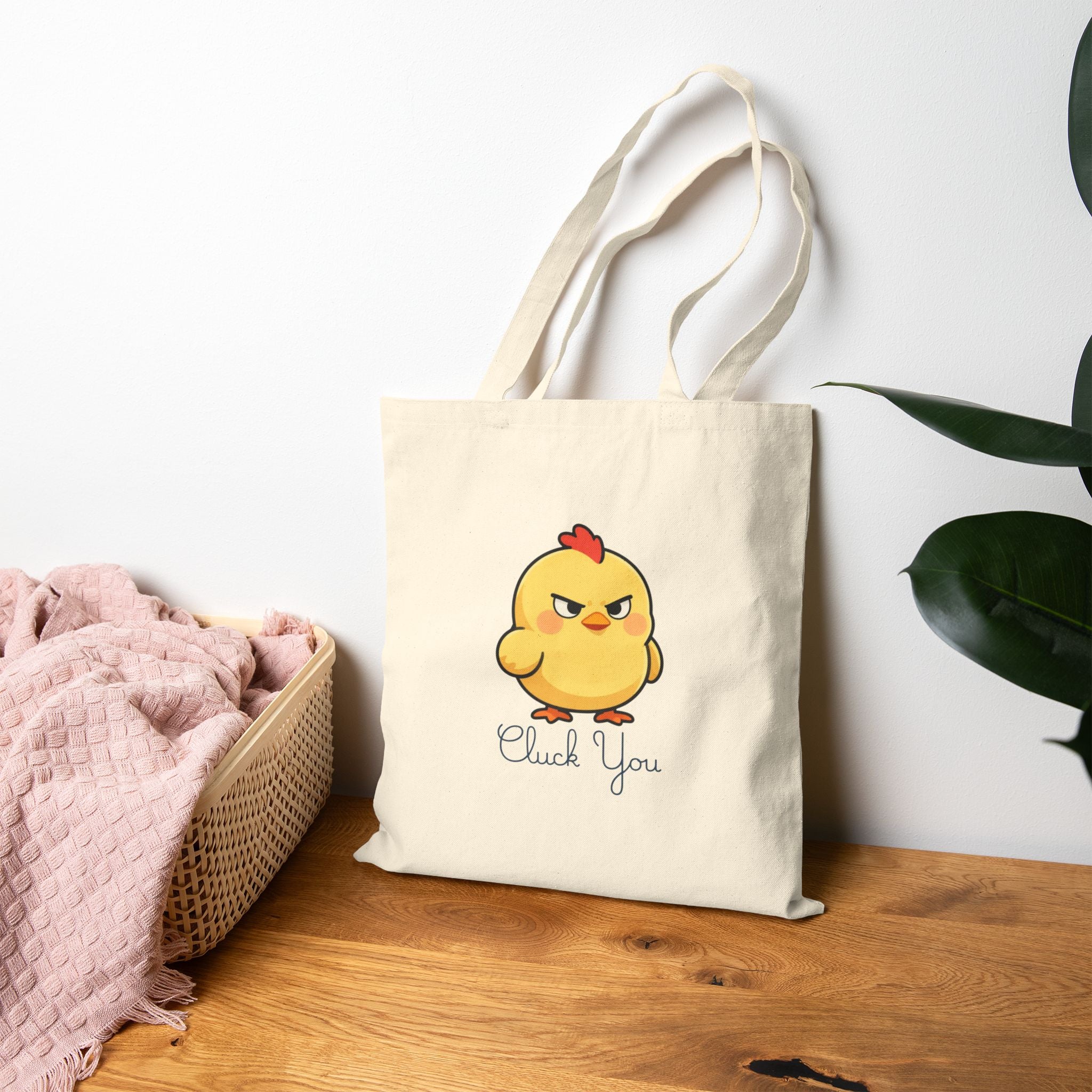 Chick You Cute - Angry Chick Illustration Tote Bag