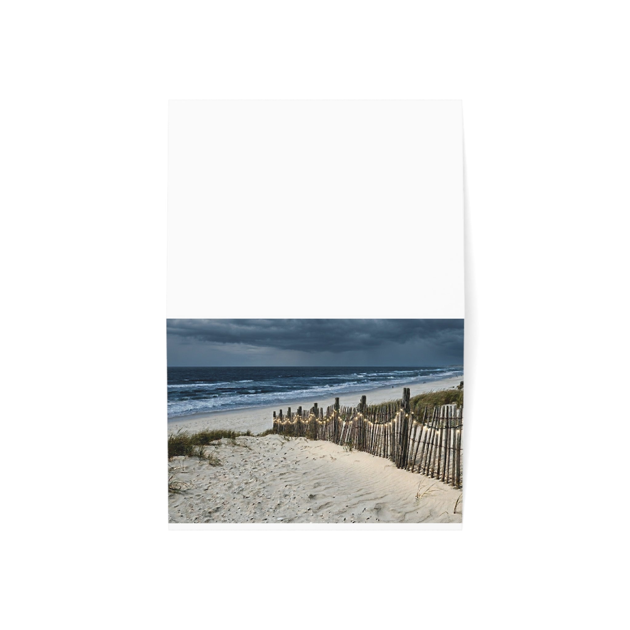 Beach Dunes Greeting Cards — Scenic Ocean Photo Blank Note Cards (1/10/30/50 pcs)