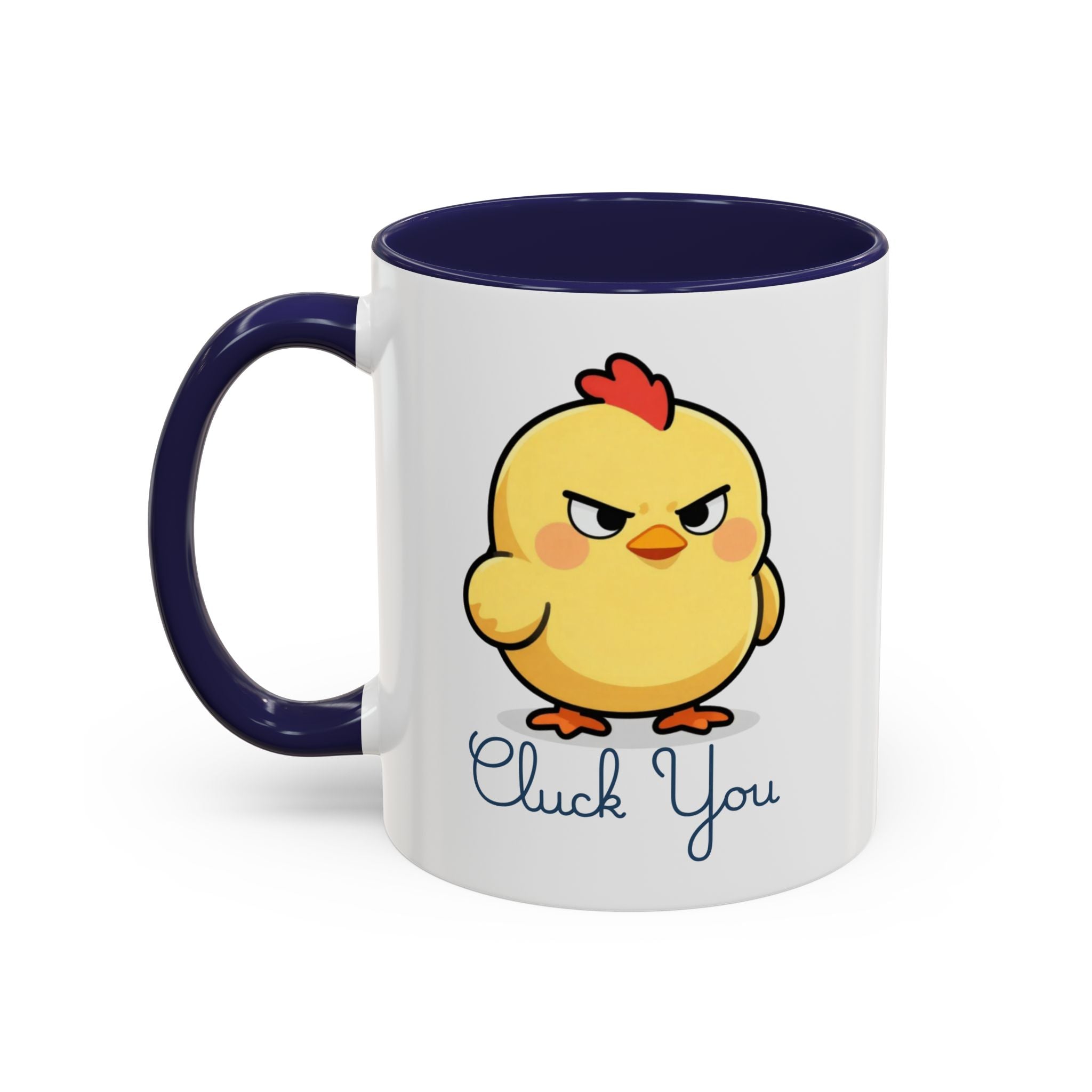Cute Angry Chick 'Cluck You' Accent Coffee Mug — Funny Chicken Gift (11/15 oz)