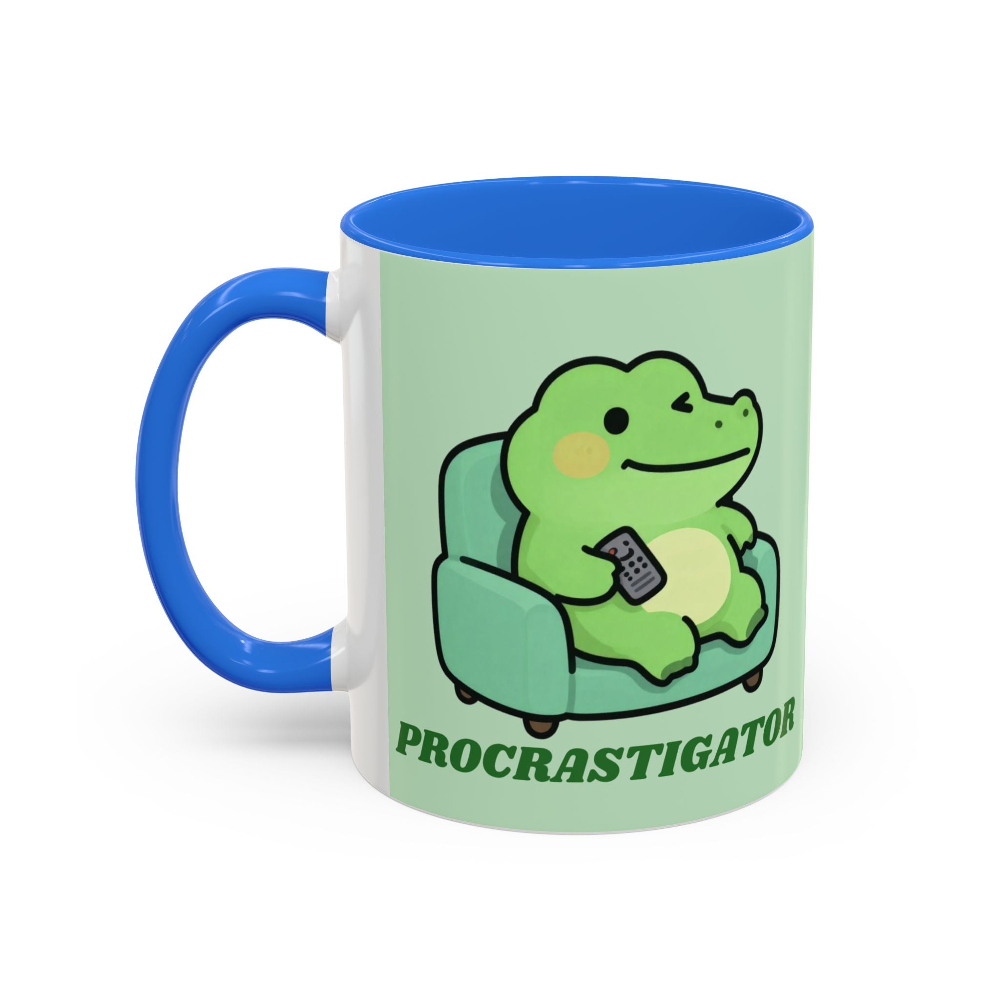 Procrastigator Frog Mug — Cute Cartoon Alligator Coffee Cup (11oz & 15oz)